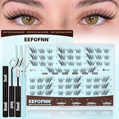 Natual Lash Clusters Kit Cat Eye Eyelash Clusters Wispy C Curl Lash Extension Ki