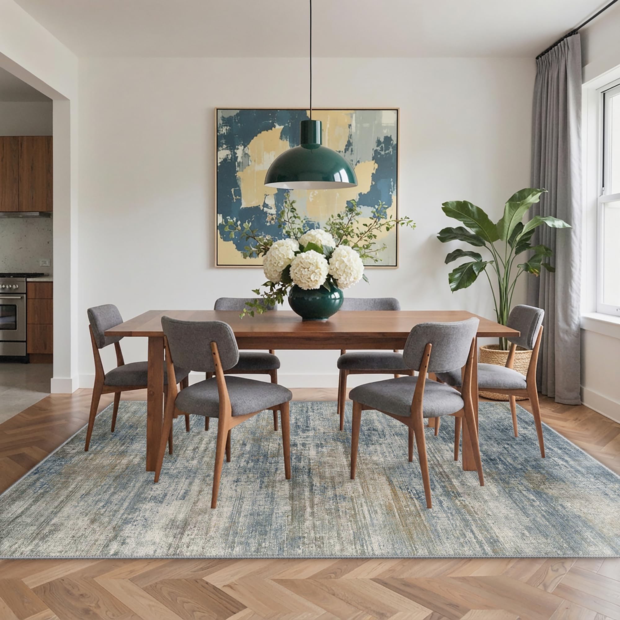 GENIMO Large Rugs for Living Room 200x290cm, Extra Large Area Rug Washable, Modern Abstract Big Rugs, Low Pile, Non-Shedding, XXL Floor Carpet Minimalist, Hall, Dining Room, Home, Office, Bedroom — image 1
