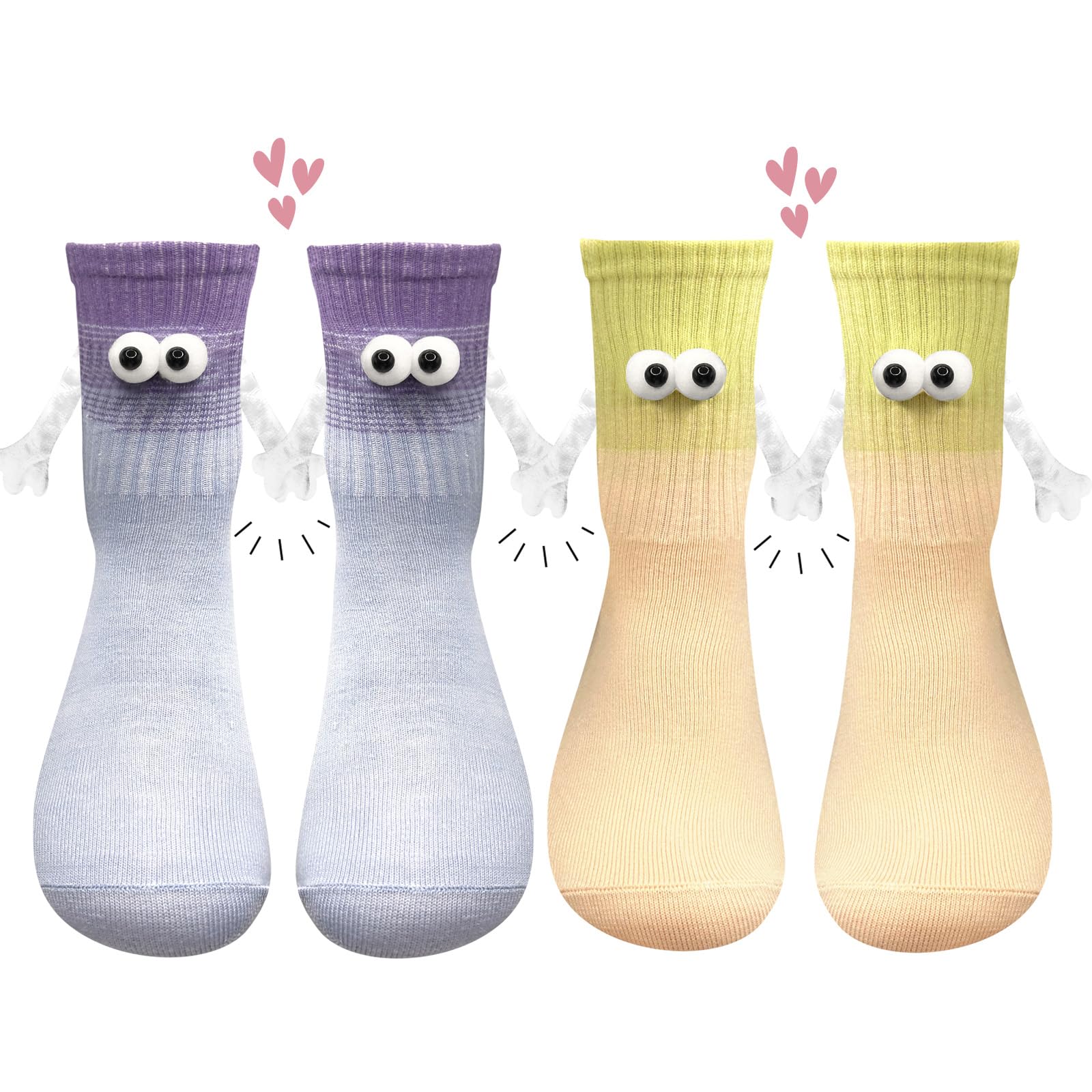 chmacura Birthday Holding Hands Socks Funny Magnetic Couple Socks Easter Magnetic Hand in Hand Sock Gift for Family Friends