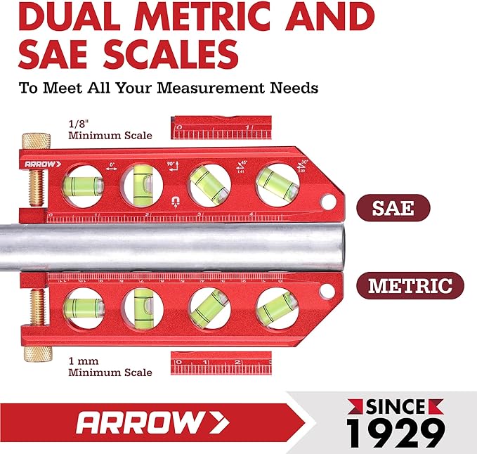 Nivel Torpedo Magnético ARROW 6.3 Pulgadas con Escalas Métrica y SAE miniatura 5