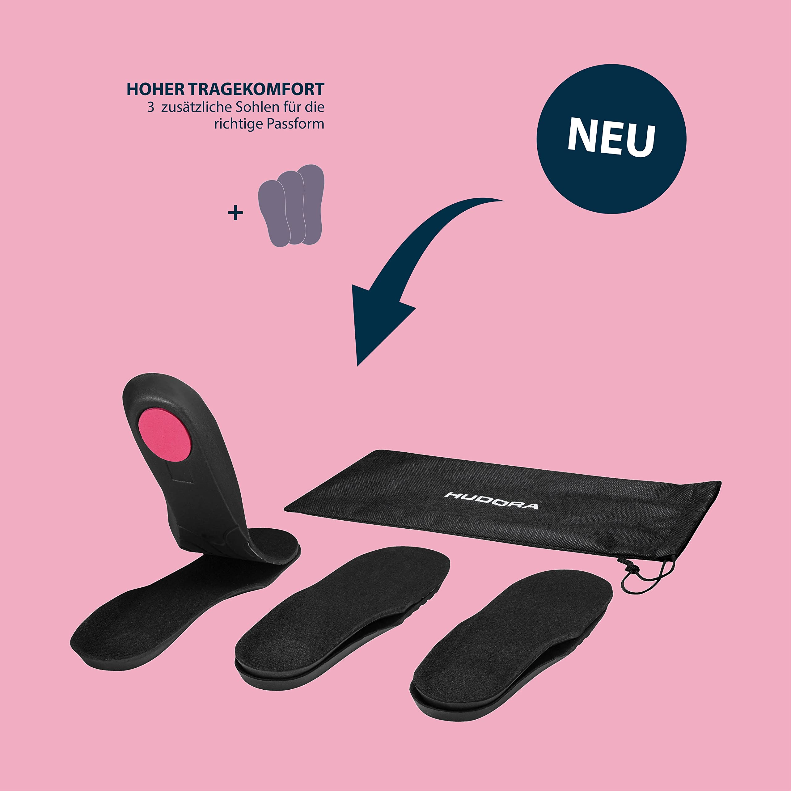 HUDORA Pattini in linea Mia/Leon 2.0 - Pattini in linea per bambini/ragazzi e adulti in diverse misure - Pattini a rotelle regolabili fino a 4 misure - Pattini a rotelle comodi e di stile