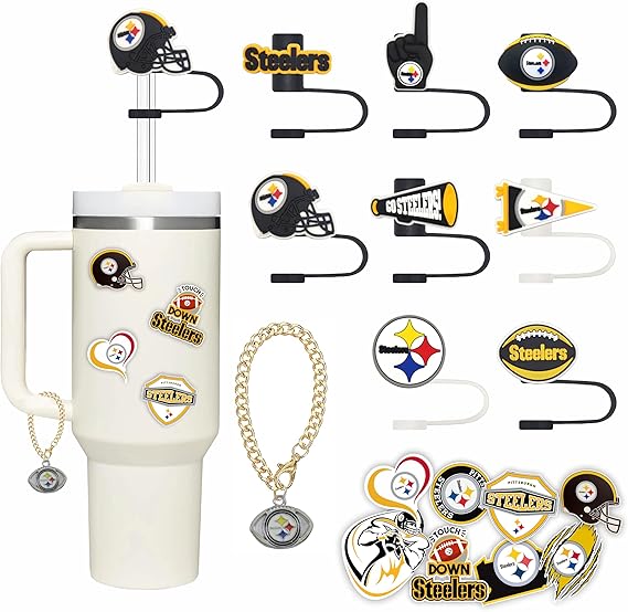 8 Pcs Football Straw Covers for Stanley Cup 8 Pcs Sports