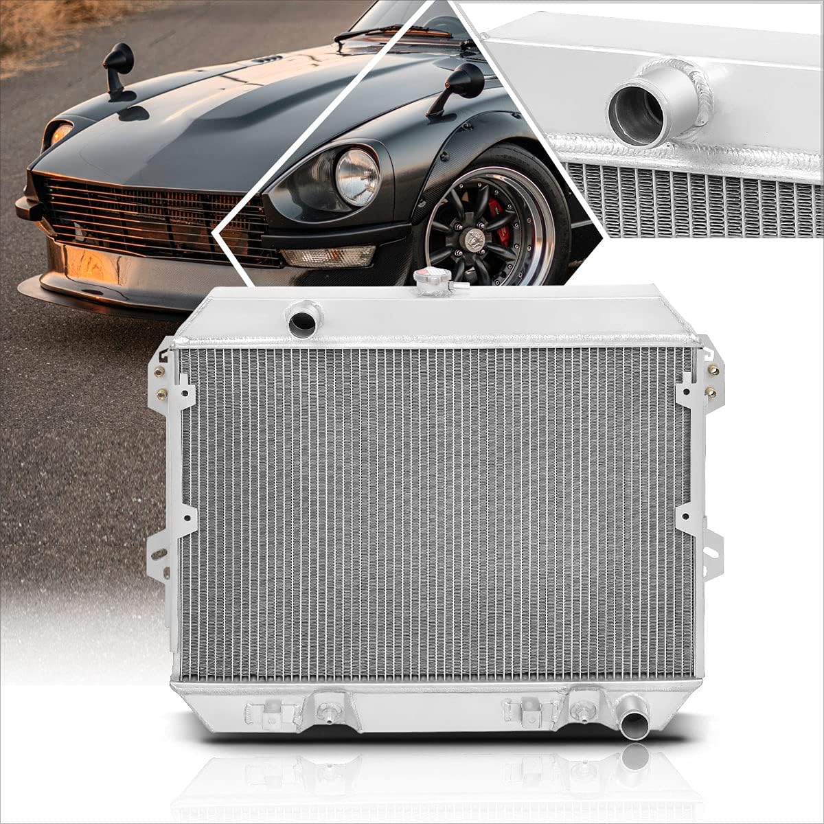 3-Row Aluminum Racing Radiator Compatible with 75-78 Datsun 280Z Fairlady
