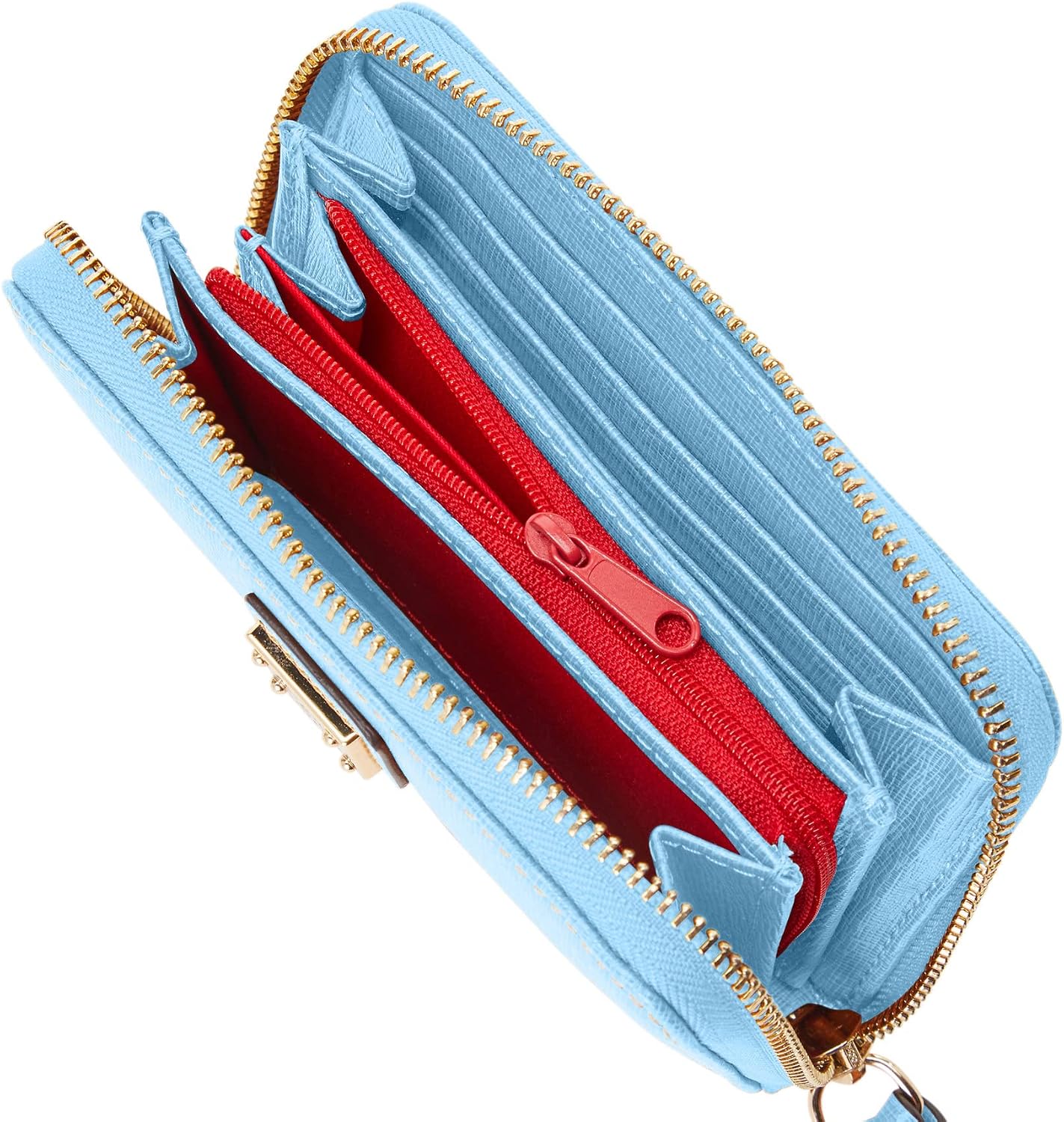 Dooney & Bourke Wallet, Saffiano Medium Zip Around Credit Card Case Wallet - Blue
