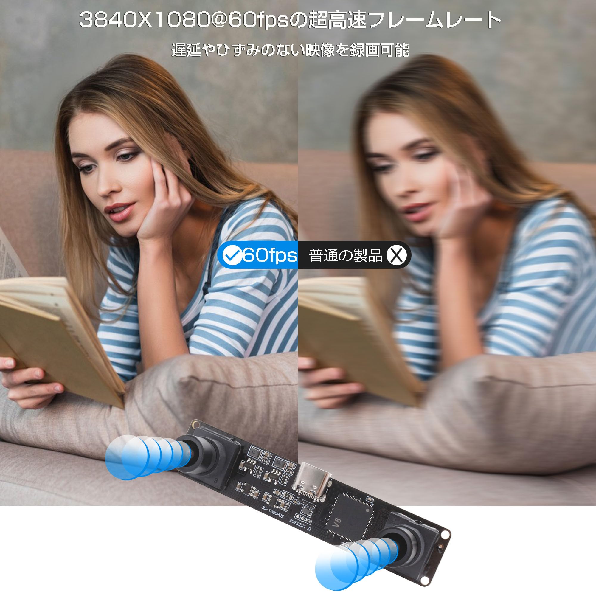 Amazon.co.jp: Rabbitroom 3DステレオUSBカメラ 400万画素 60fps