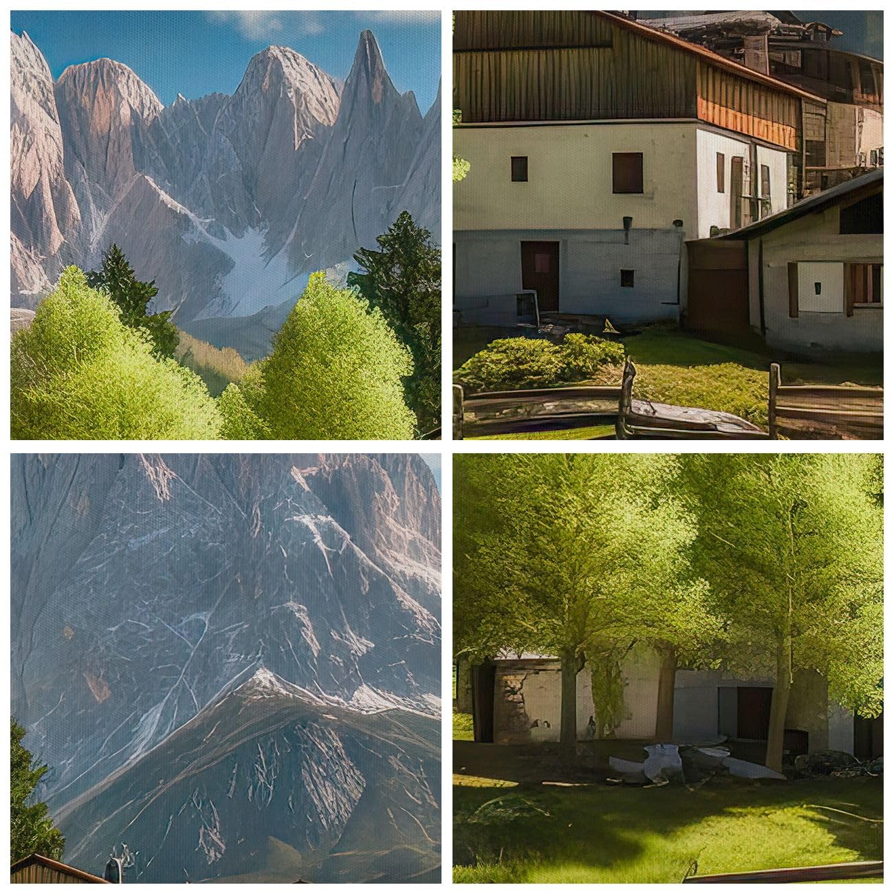 Bilder auf Leinwand 80x120 cm Wandbild Architektur Landschaften - 5814 | Gebirge Landschaft Alpen Vertikal Groß XXL Wanddekoration Wohnzimmer Schlafzimmer Wandkunst Wanddeko Kunstdruck Küche ARTTOR