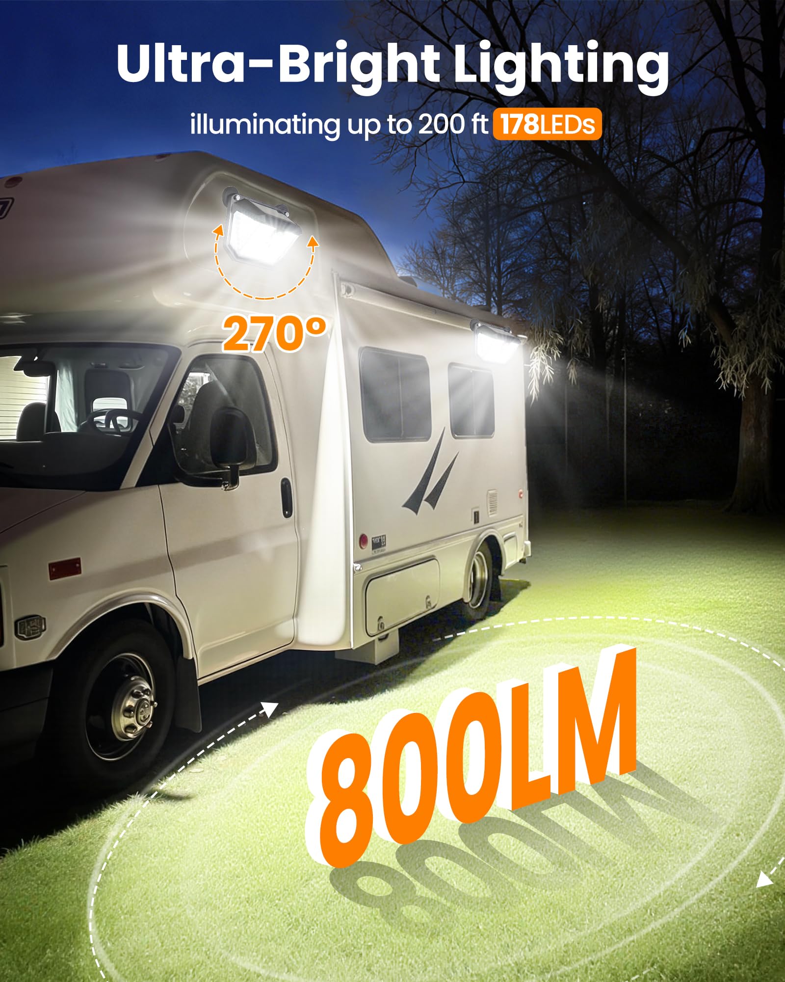 LUHLEE 178LED Magnetische Solarleuchten Außen RV Solarleuchten