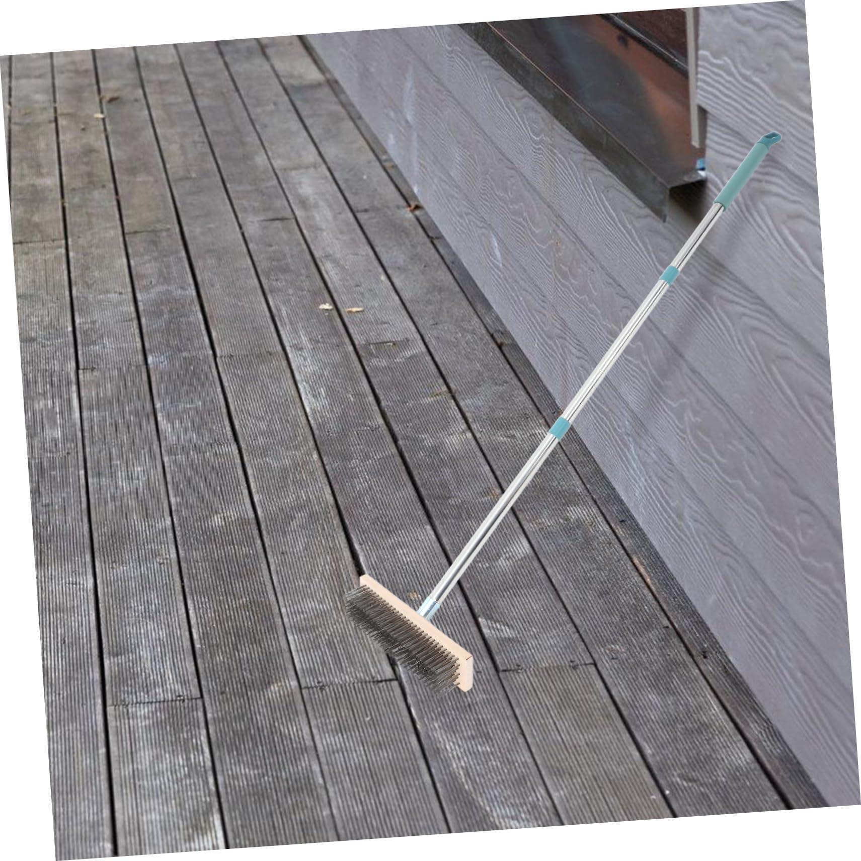 LIFKOME Herramienta de Limpieza con Cepillo para Pisos de Jardín Cepillo de Cerdas Rígidas de Acero Inoxidable para Superficies Rugosas para Limpiar Piedras y Exteriores