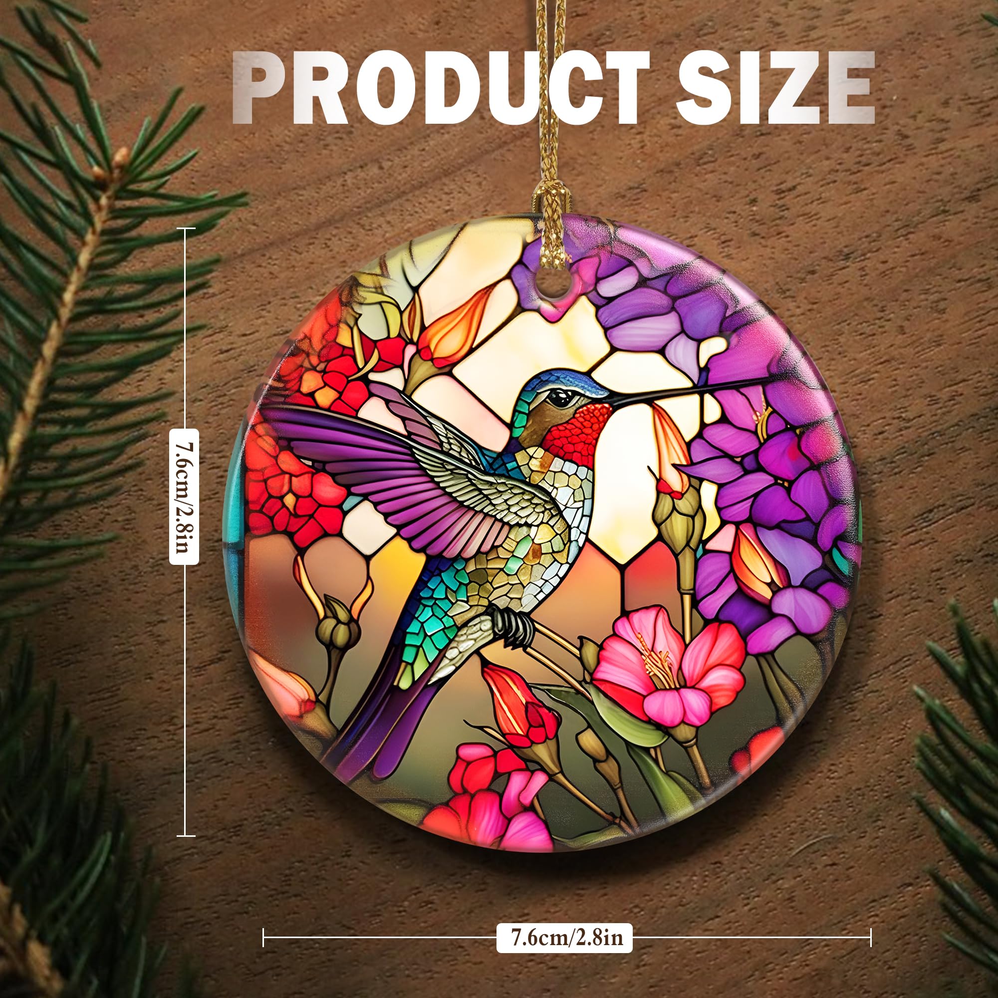 Touber Christmas Ornament, Christmas Decoration, Holiday Present Idea, Heirloom Keepsake, Round Ceramic, Gift Exchange, Gift Idea, Hummingbird