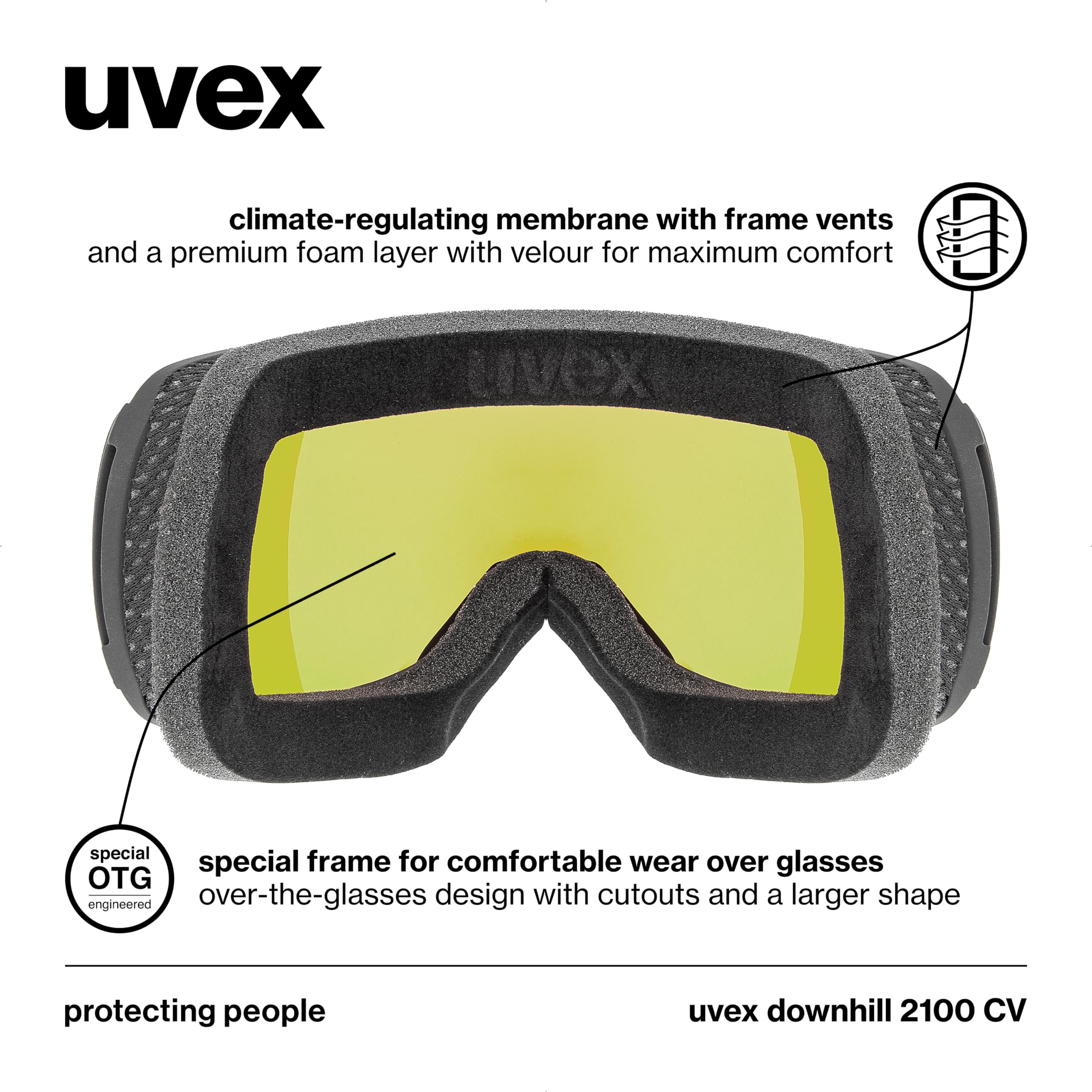 Amazon.com: Uvex downhill 2100 CV ski & snowboard goggles