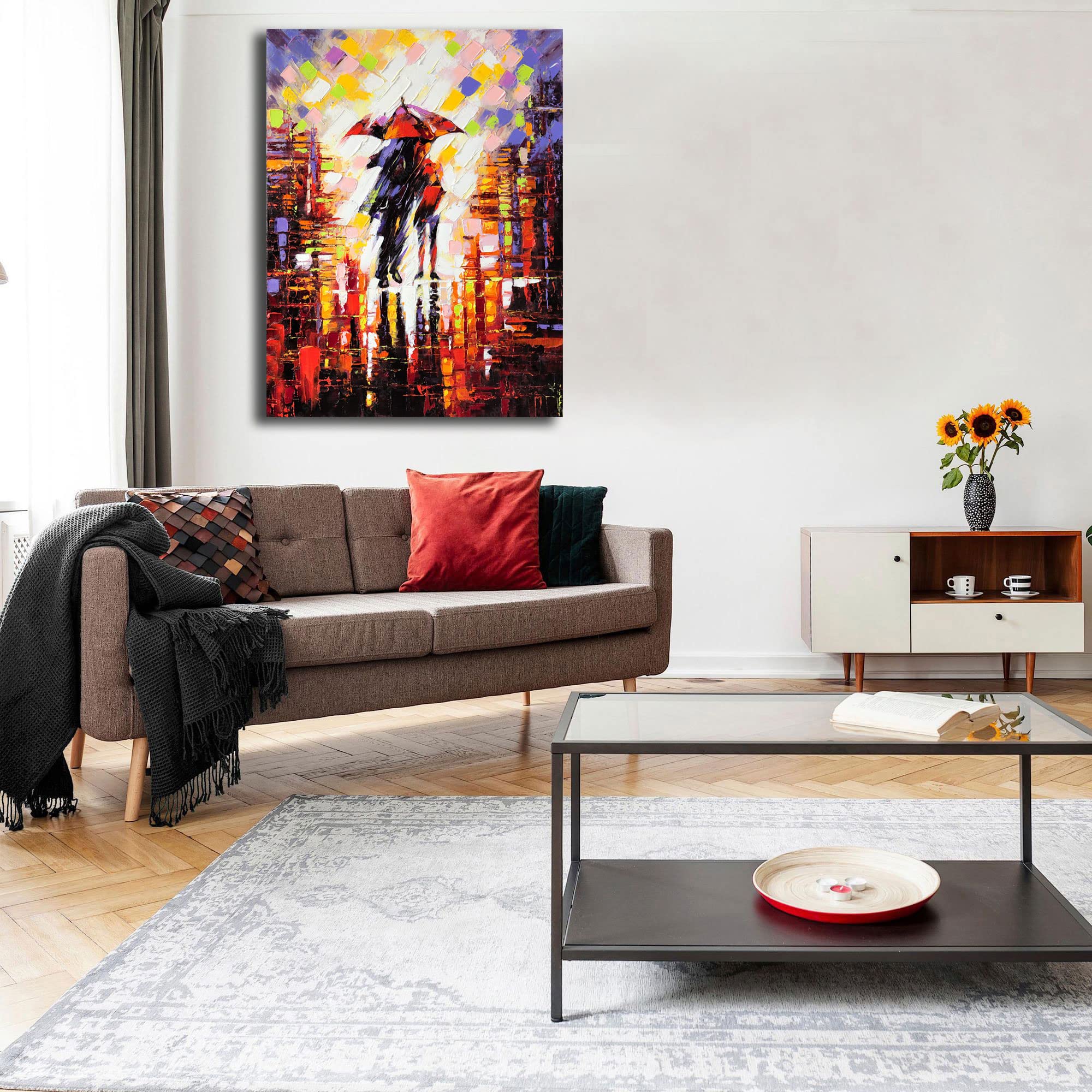 Quadro Moderno Verticale Donna - Stampa Su Tela 70x100 Cm, Made In Italy, Pronto Da Appendere