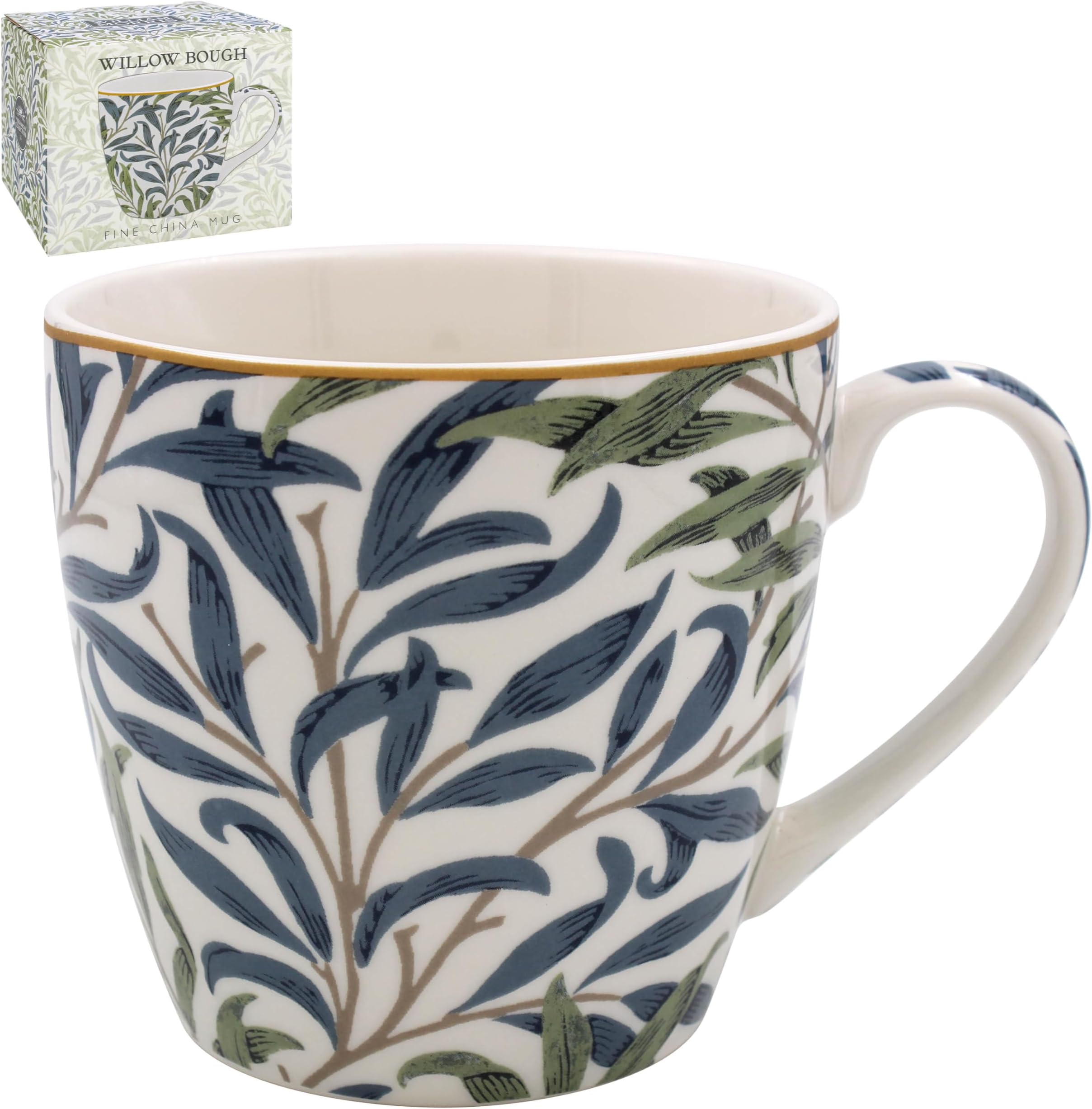 Lesser & Pavey British Designed Willow Bough Coffee Mug | Ceramic Coffee Mugs for Home or Work | Large Mugs for Hot Drinks | Tea and Coffee Cups - Breakfast Mug