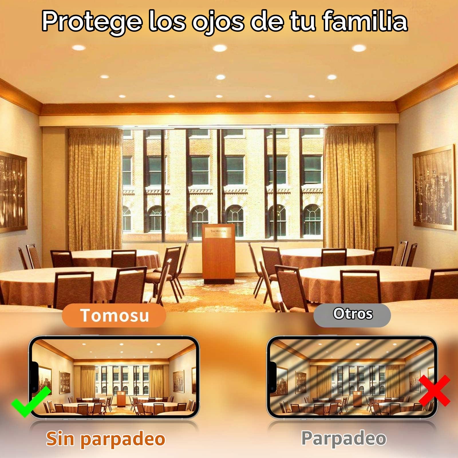 Tomosu Downlight LED Techo Empotrable 7W,Blanco Cálido 3000K Corte 95-105mm | Pack de 20, IP44 Focos LED Interior Baño 7W 700LM, AC 220-240V,Diámetro 118mm, Ojos de Buey Led para Techo Extraplano Redondo