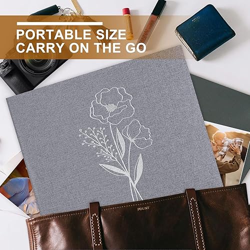 Miniatura 6 de Lanpn Álbum de fotos de 8.5 x 11 pulgadas, cubierta de lino, sin ácidos, carga superior, carpeta de 3 anillas, libro de fotos de 8.5 x 11 pulgadas