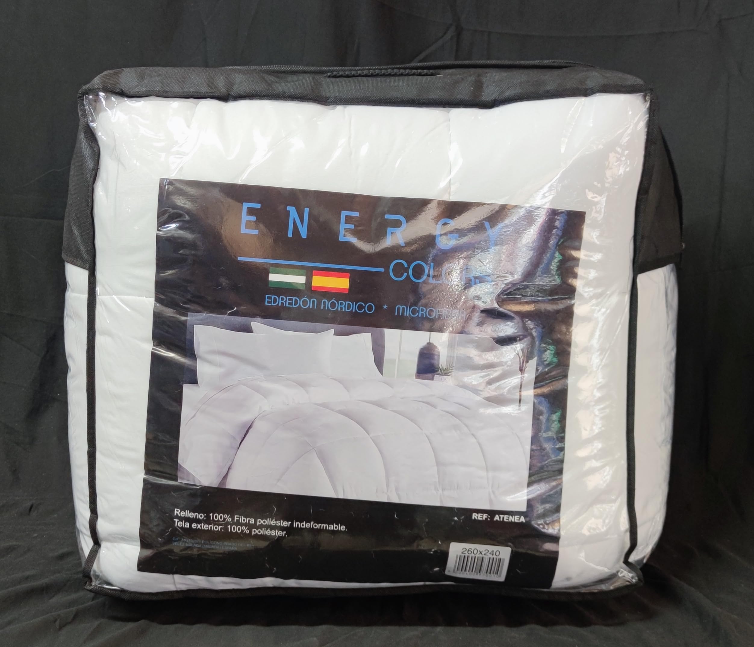 Edredón Acolchado, Relleno Nórdico 400 gr/m² en 100% Microfibra (Blanco) (Cama 150 (240x220))