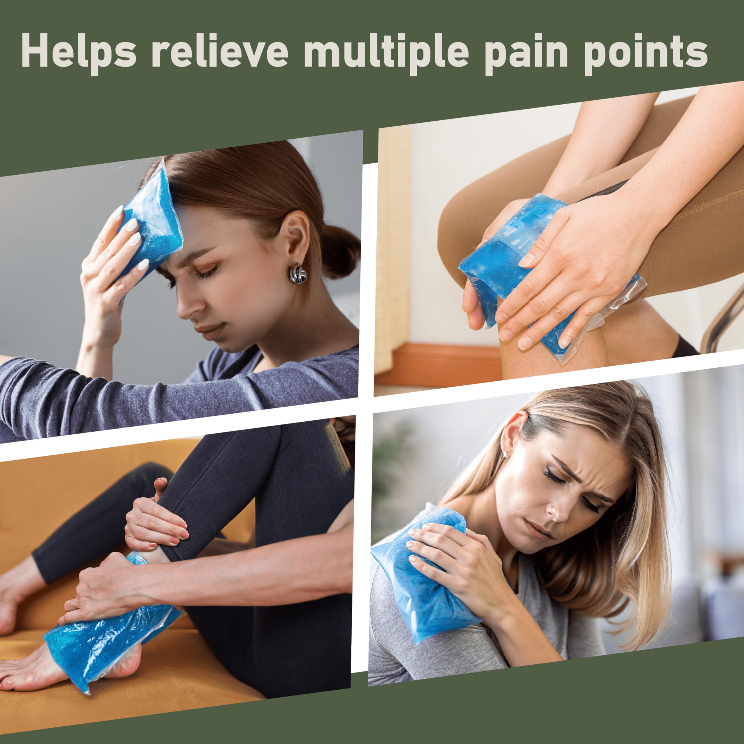 Paquete frío y caliente para aliviar el dolor, paquetes de hielo de gel para lesiones reutilizables de rodilla, espalda, muñeca, mano, recuperación de tobillo, juego de 4-9.5 x 4.5