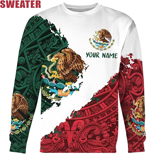 Miniatura 5 de Sudadera con capucha personalizada de México, sudadera con capucha de águila mexicana, regalo para mexicano americano, bandera de México, sudadera