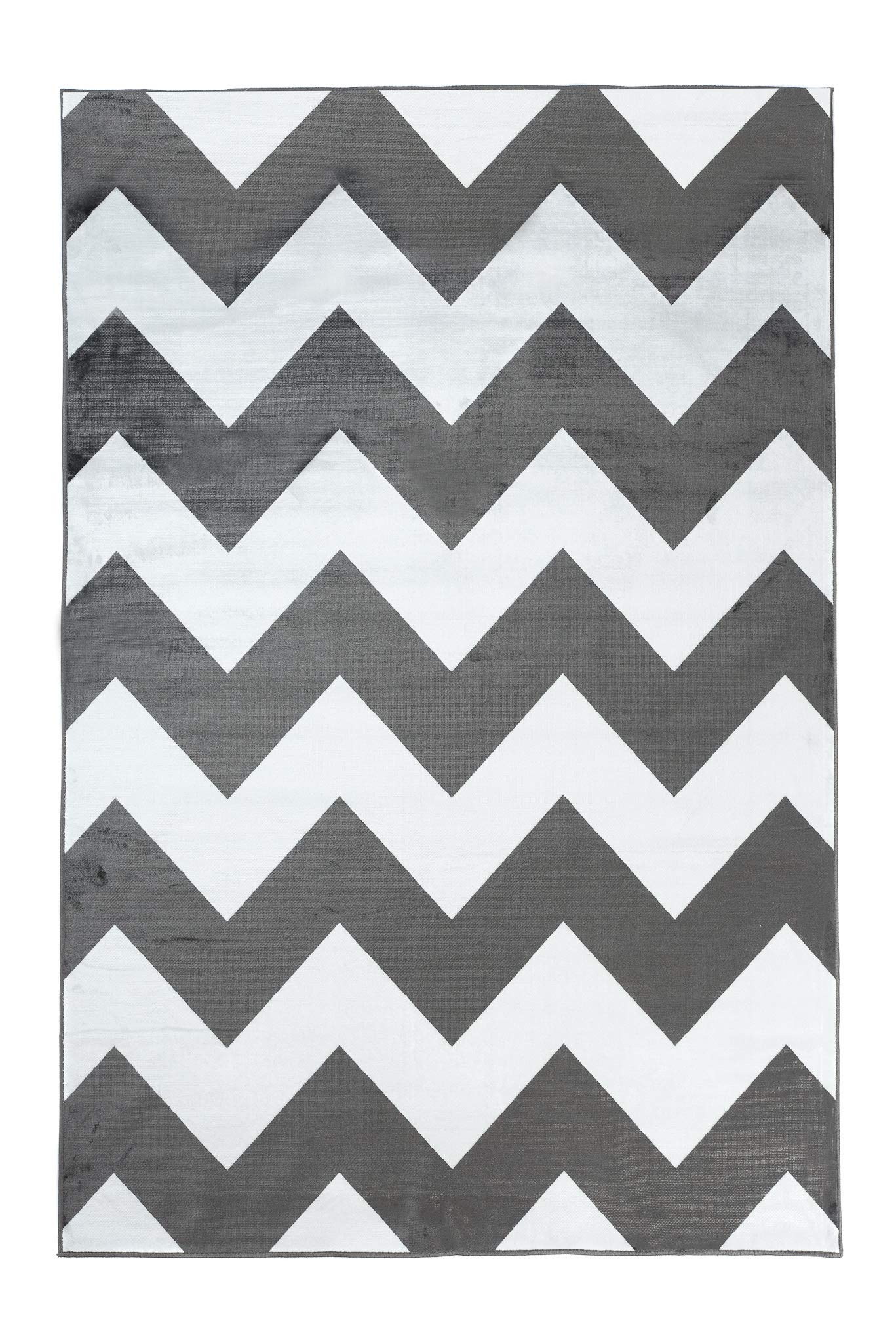 Tapiso Jafar dywan do salonu, cienki, nowoczesny, krótkie runo, geometryczne paski, Zig Zag kremowy, czarny, antracyt, do jadalni, płaskie runo, wiskoza, 160 x 230 cm