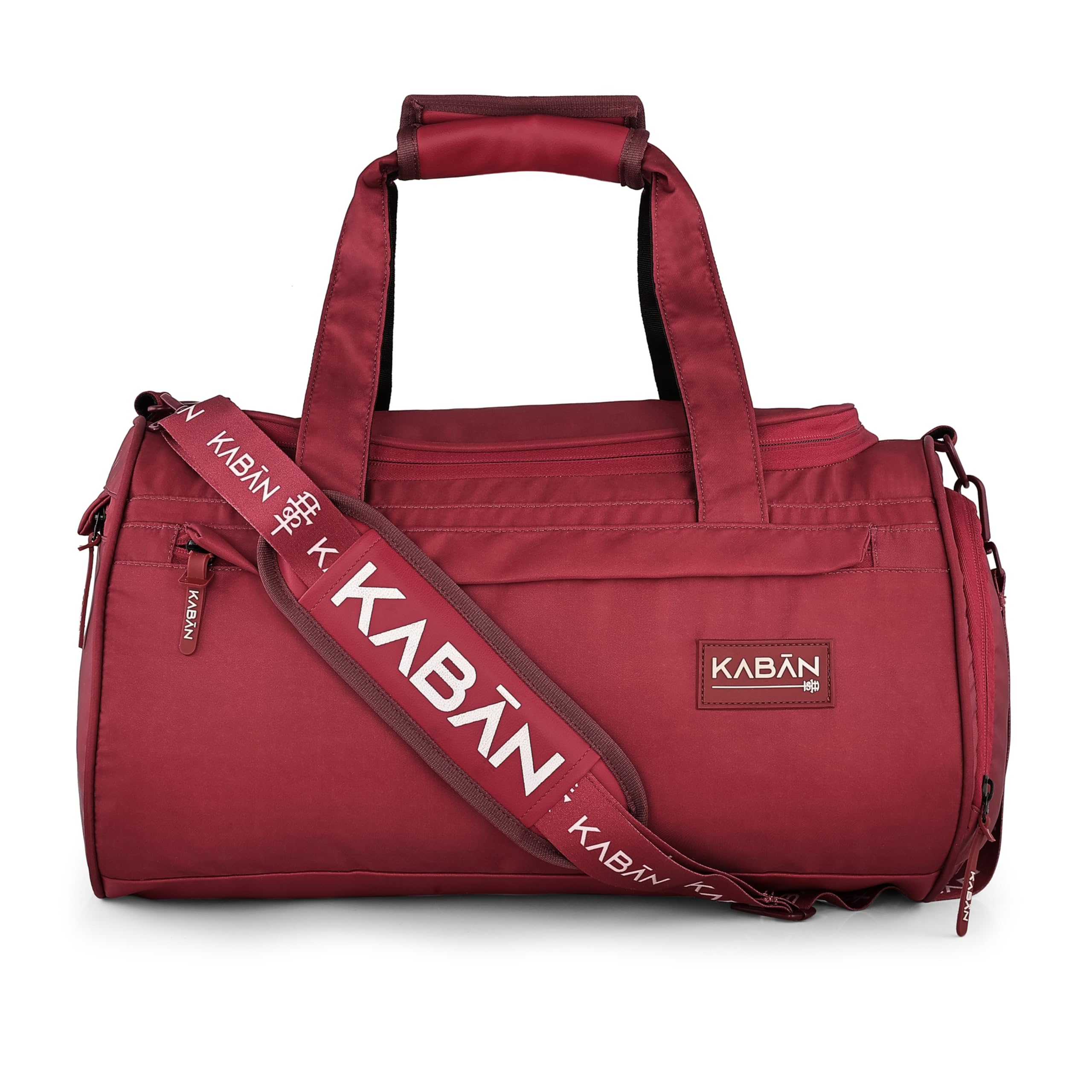 Water-Resistant Duffle Bag with Shoe Compartment | Travel & Gym Bag with Adjustable Sling Strap, Premium Zippers & Quick-Access Pocket (Raspberry)-image-24