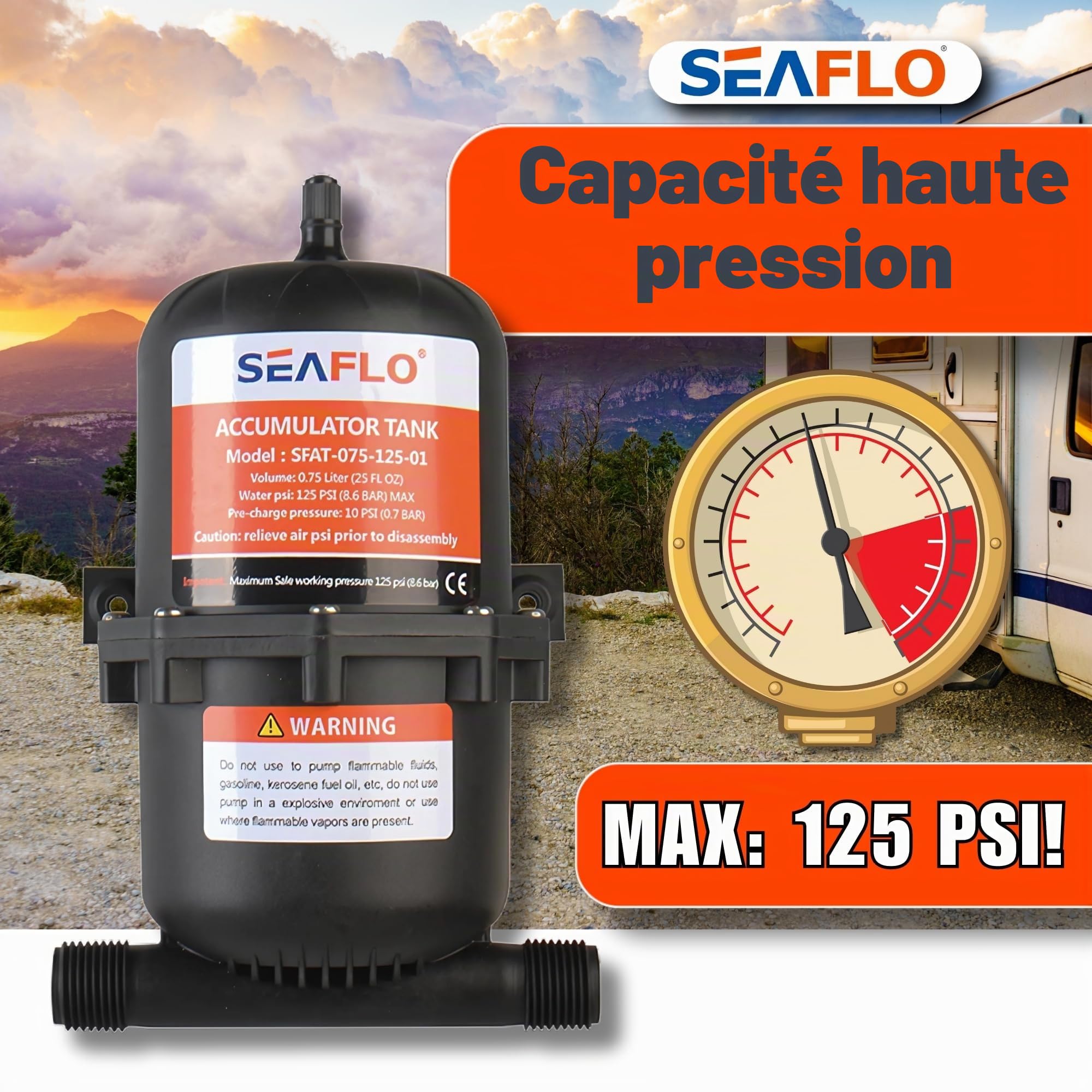 Seaflo Réservoir d'accumulateur pressurisé 0.75/1.0 litres