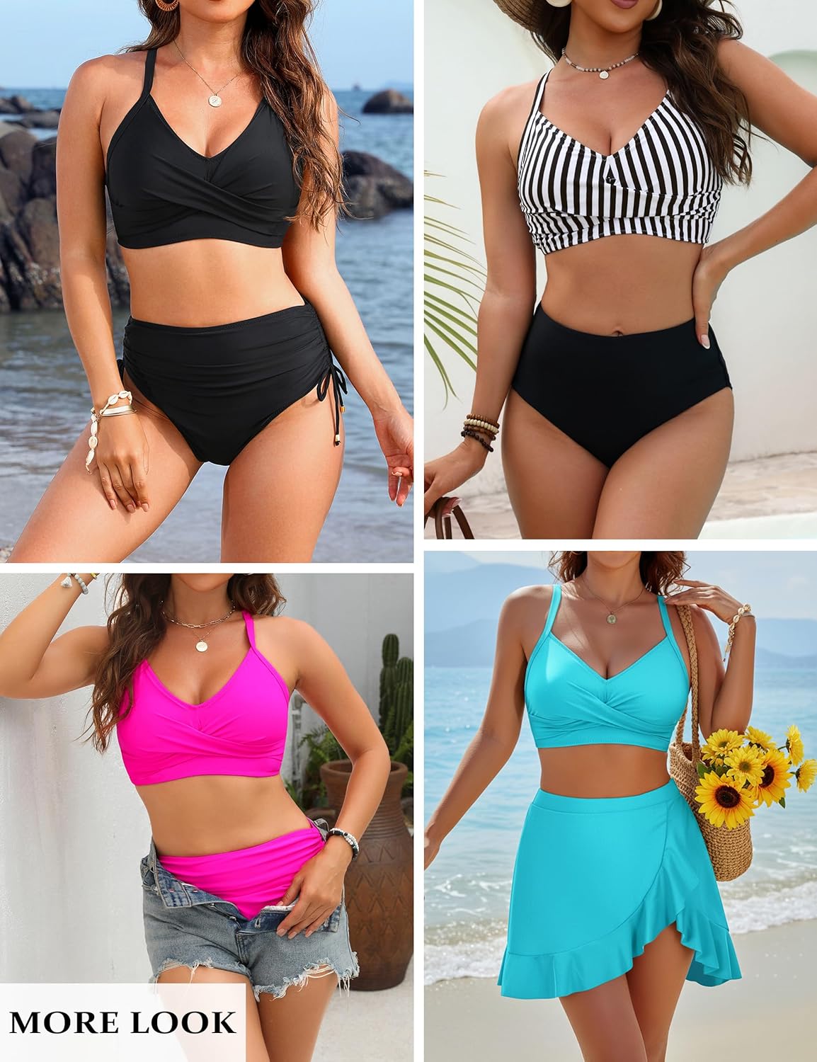 Blooming Jelly Womens Bikini Tops Crisscross Back Swimsuits Tie Knot Bathing Suit Tops Only 2026