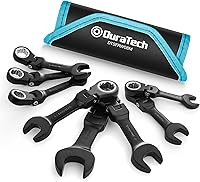 Vista 9 de DURATECH Stubby - Juego de llaves combinadas de trinquete de cabeza flexible, SAE, 8 piezas, 5/16" a 3/4", acero CR-V, revestimiento electroforético