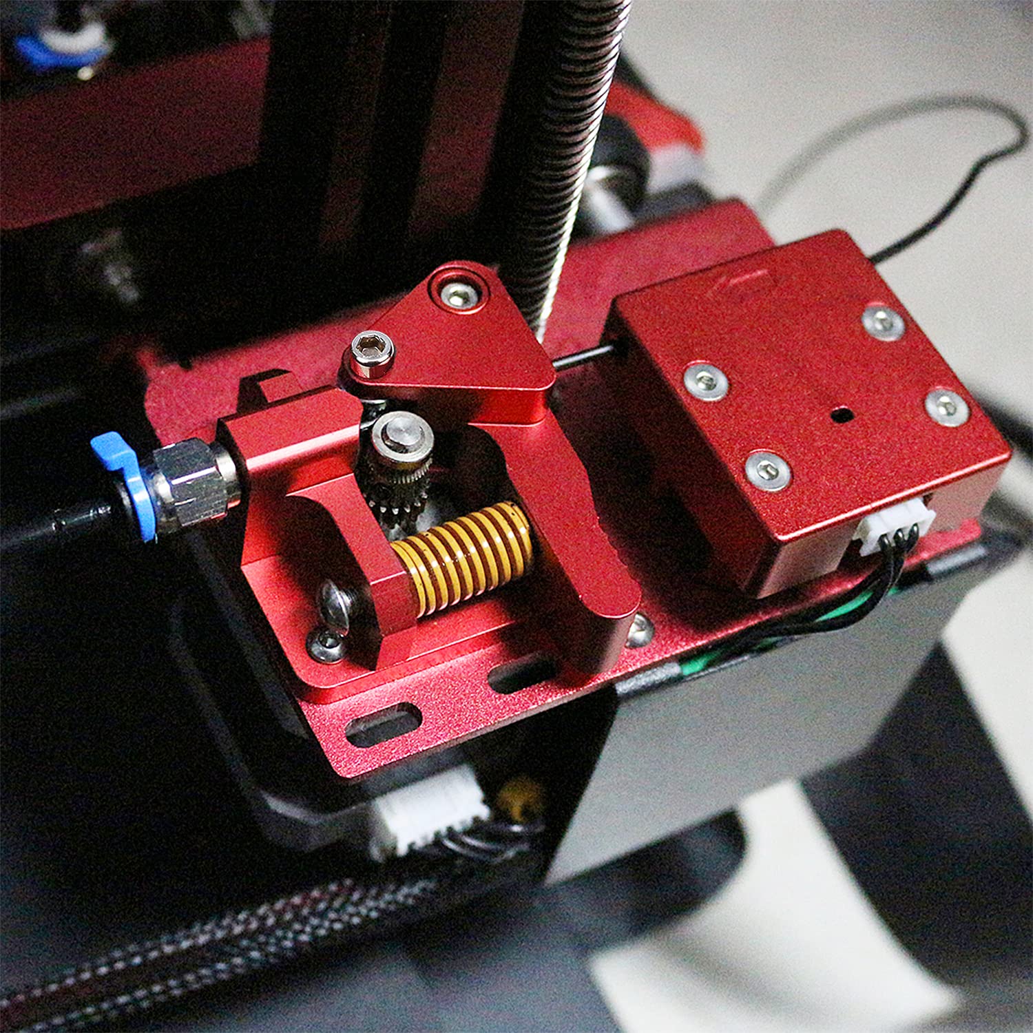 Dual Gear Wytłaczarka do Drukarki 3d Ender 3, Zestaw Dysk Podajnik upgrade, dla Filament 1.75 mm, Kompatybilny z 3d printer CR-10 CR-10S, Ender-3, Ender-3PRO, itp (Czerwony)