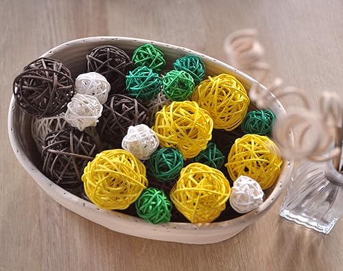 Miniatura 6 de Bolas decorativas de mimbre para decoración del hogar, mesa, fiesta de bodas, temporada de Navidad.