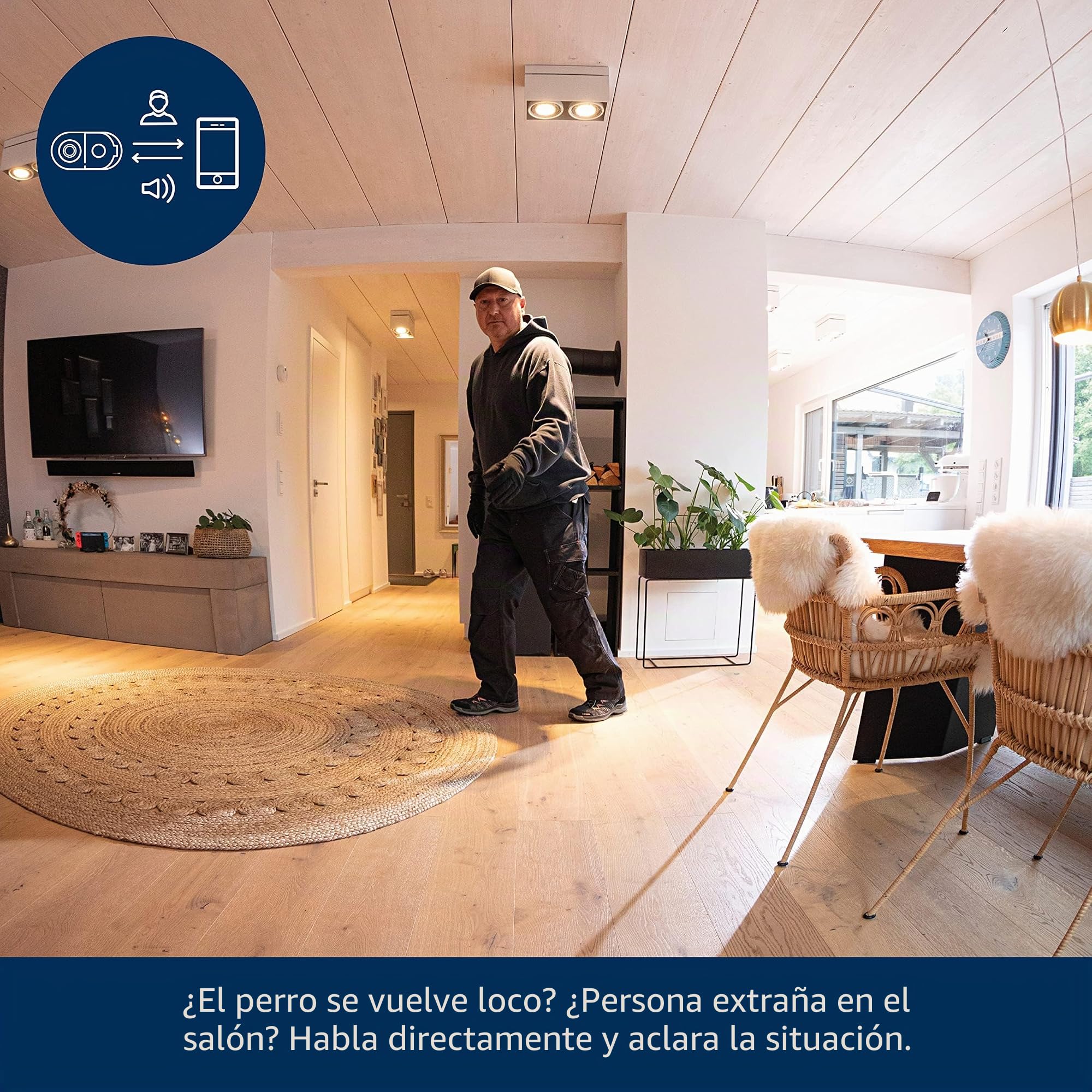 ABUS Cámara de interior PPIC31020 WLAN Privacy - Full HD, 180° y WiFi Dual | Cámara de vigilancia con modo privacidad, visión nocturna, audio bidireccional y almacenamiento local en tarjeta microSD