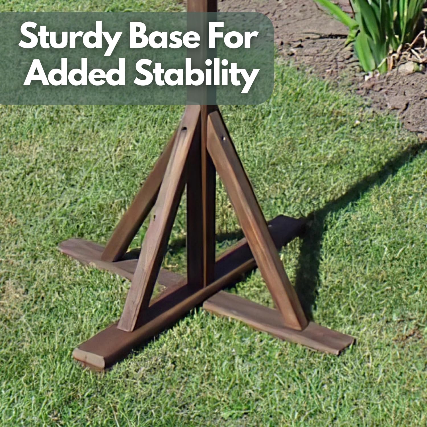 Garden Mile Tradizionale in Legno mangiatoia per Uccello da Giardino casa Dosatore impianto shelt Scacchi Nutrire Station Portatile Libero in Piedi