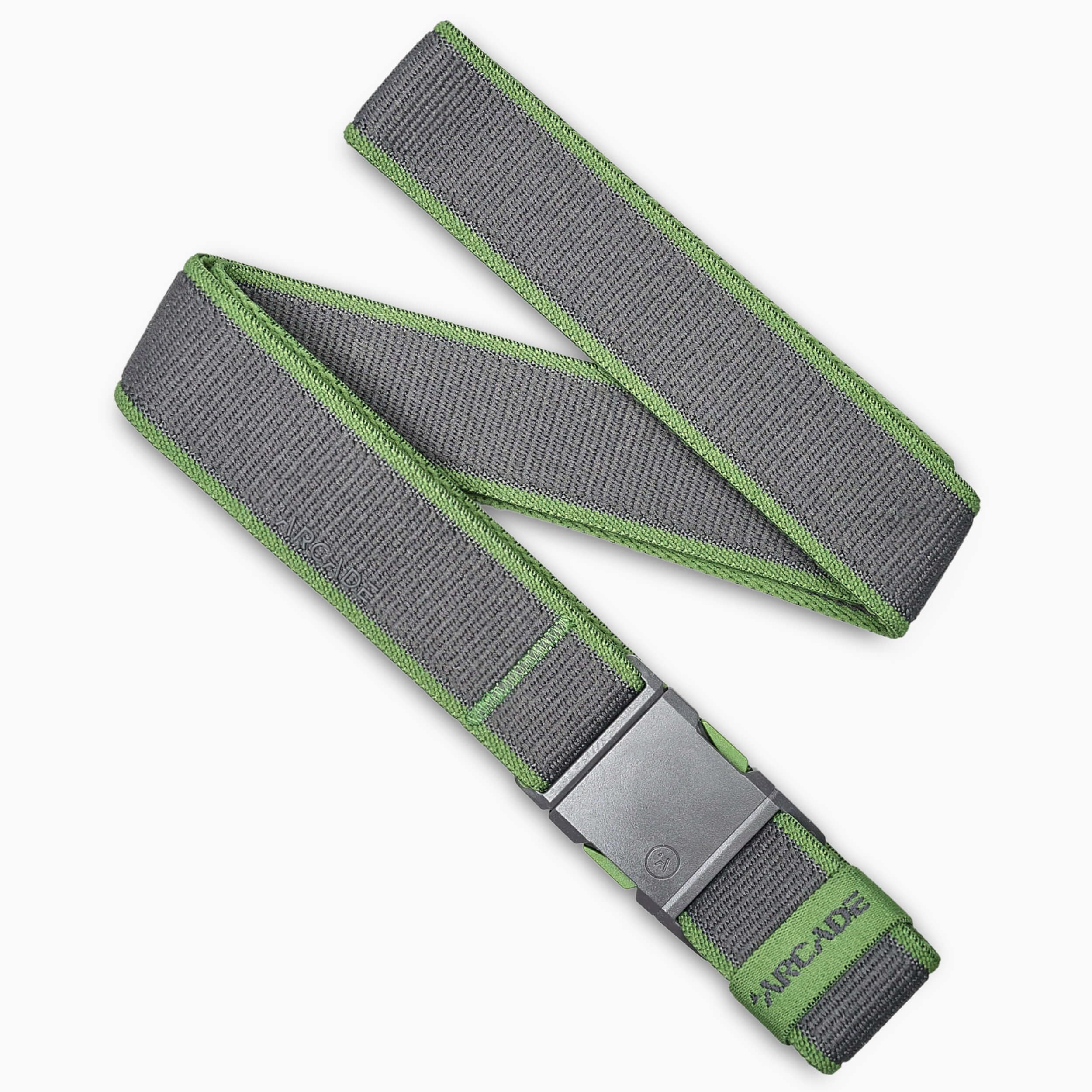 Arcade Carto A2 Slim Elastic Stretch Belt - One Size, Unisex, Charcoal/Dill