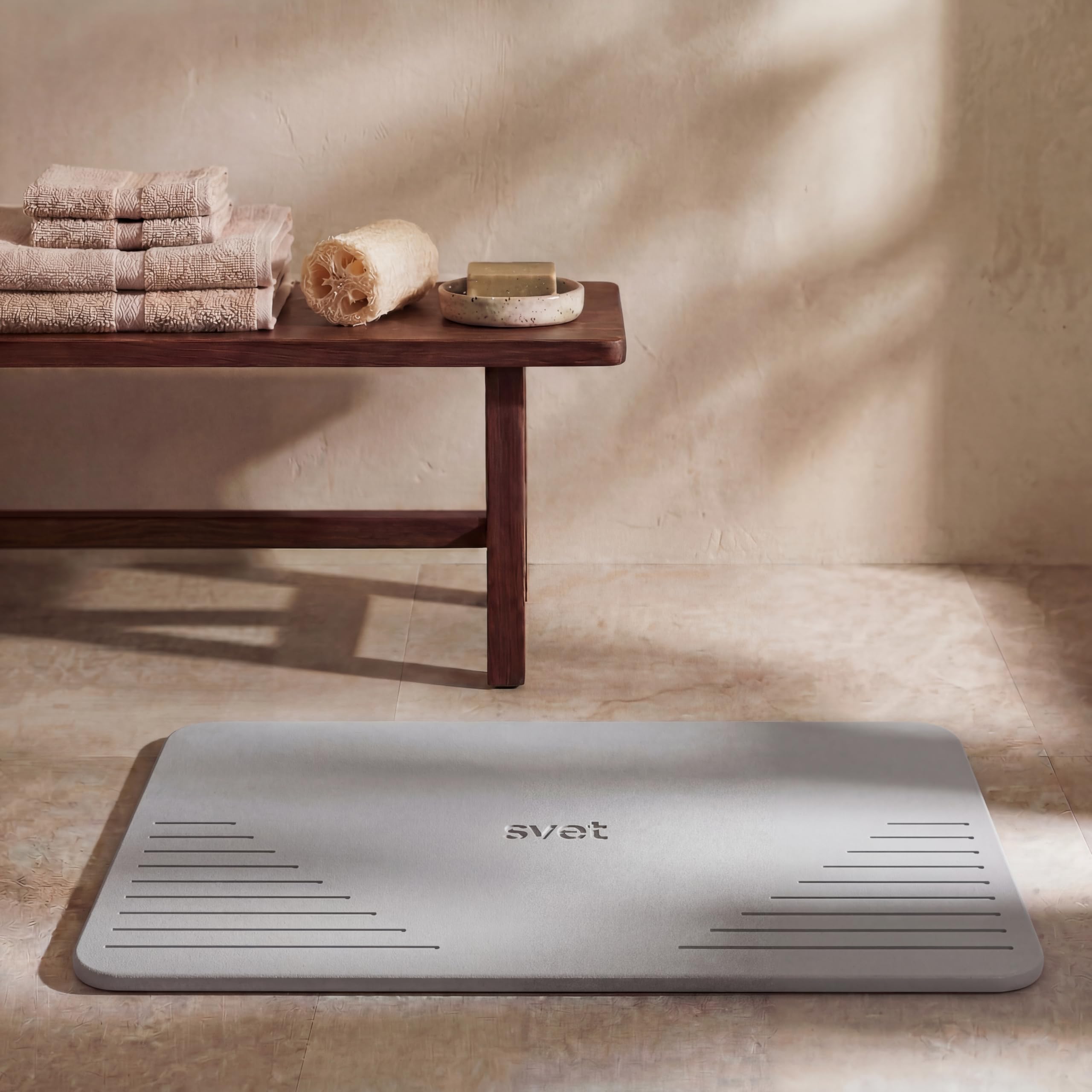 Svet - Alfombra Diatomita Baño - Secado Rápido y Ultra Absorbente, Antideslizante, Antibacteriana y Antihongos, Alfombrilla Baño Diatomita de Piedra. (Mármol Clásico) — view 17