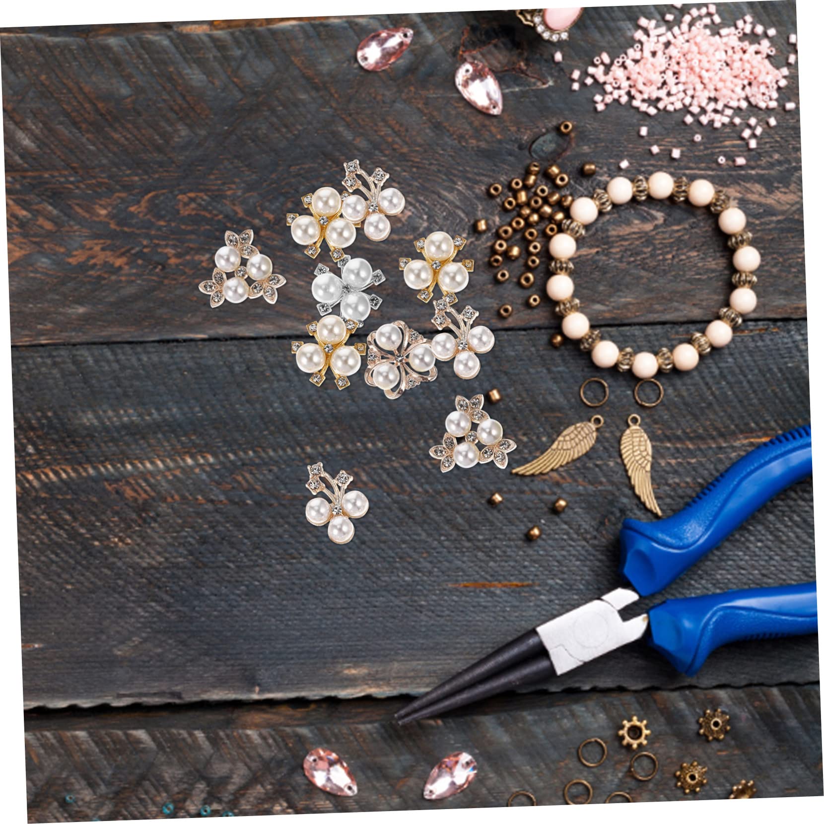 NUOBESTY 3 Sätze Teiliges Perlen Haarklammern Haarspangen Haarnadeln Für Frauen Handgemachte Haaraccessoires Mit Strass Für Besondere Anlässe 50 Stück * 3