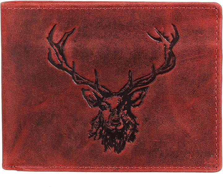 Green burry royal stag portafoglio da uomo in pelle porta carte di credito 1705-Dog