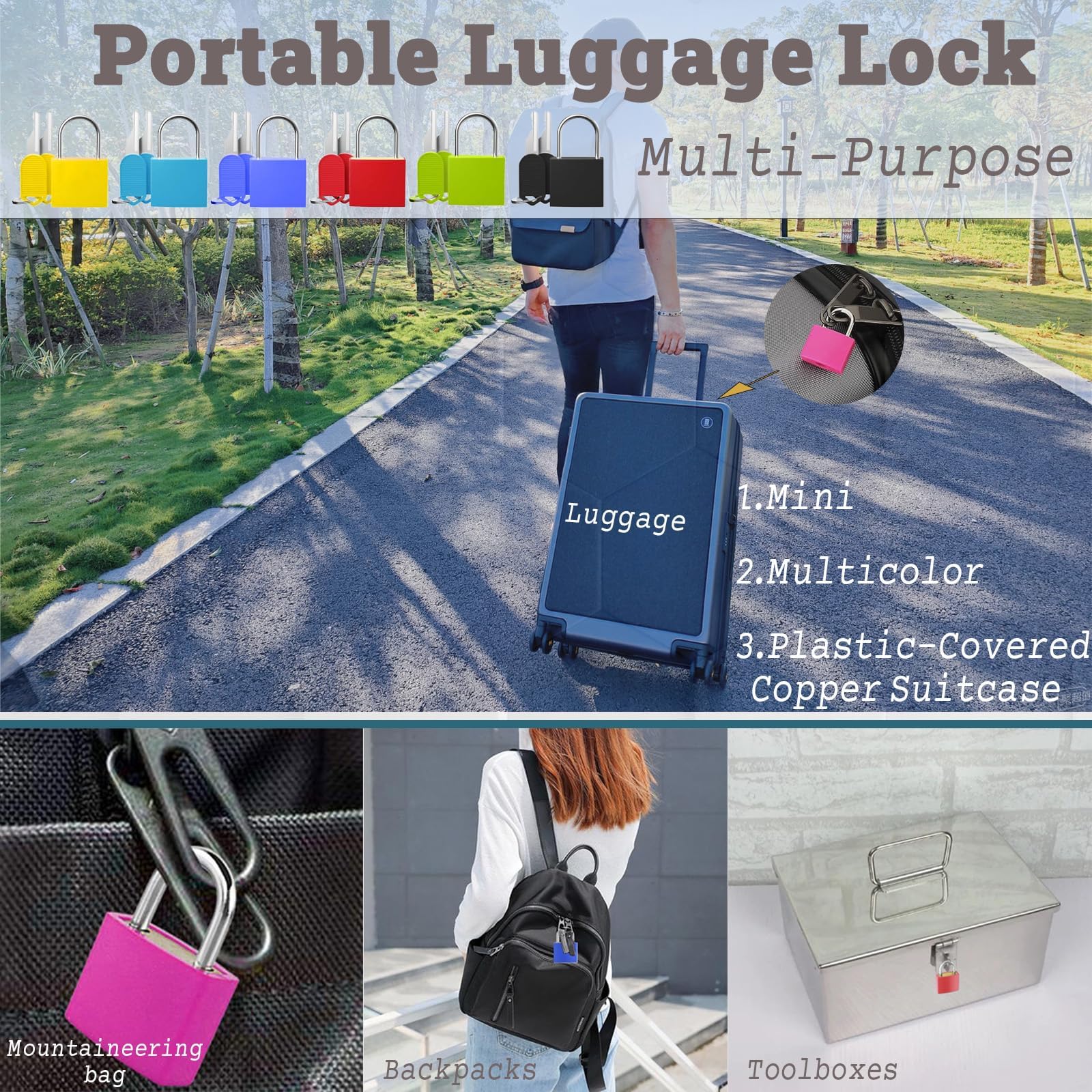 6 cerraduras pequeñas multicolor con llaves, cerraduras de maleta de metal, perfectas para asegurar mochilas, cajas, escuela y mucho más