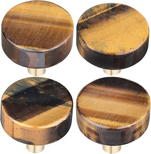 Miniatura 8 de mookaitedecor Juego de 4 pomos de cuarzo rosa para cajones con tornillos, manijas de piedra de cristal para tocador, armario, cocina decorativa