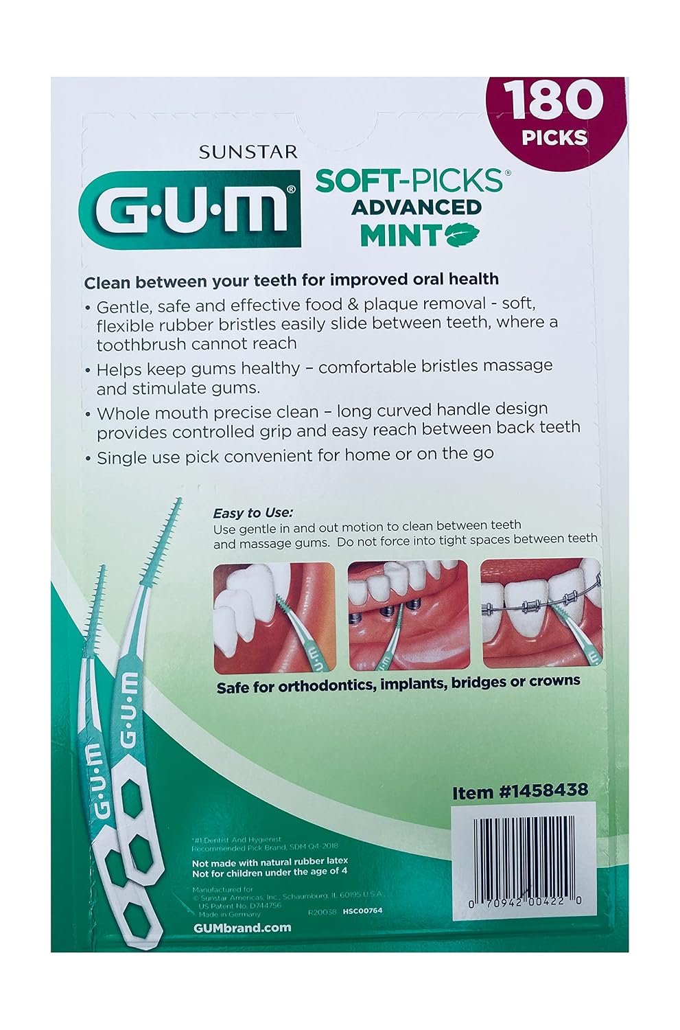 GUM SOFT PICKS MINT 180 PICKS