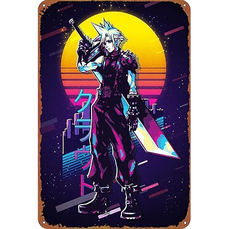 Final Fantasy VII Cloud Poster - Retro Metal Sign Vintage Tin Sign