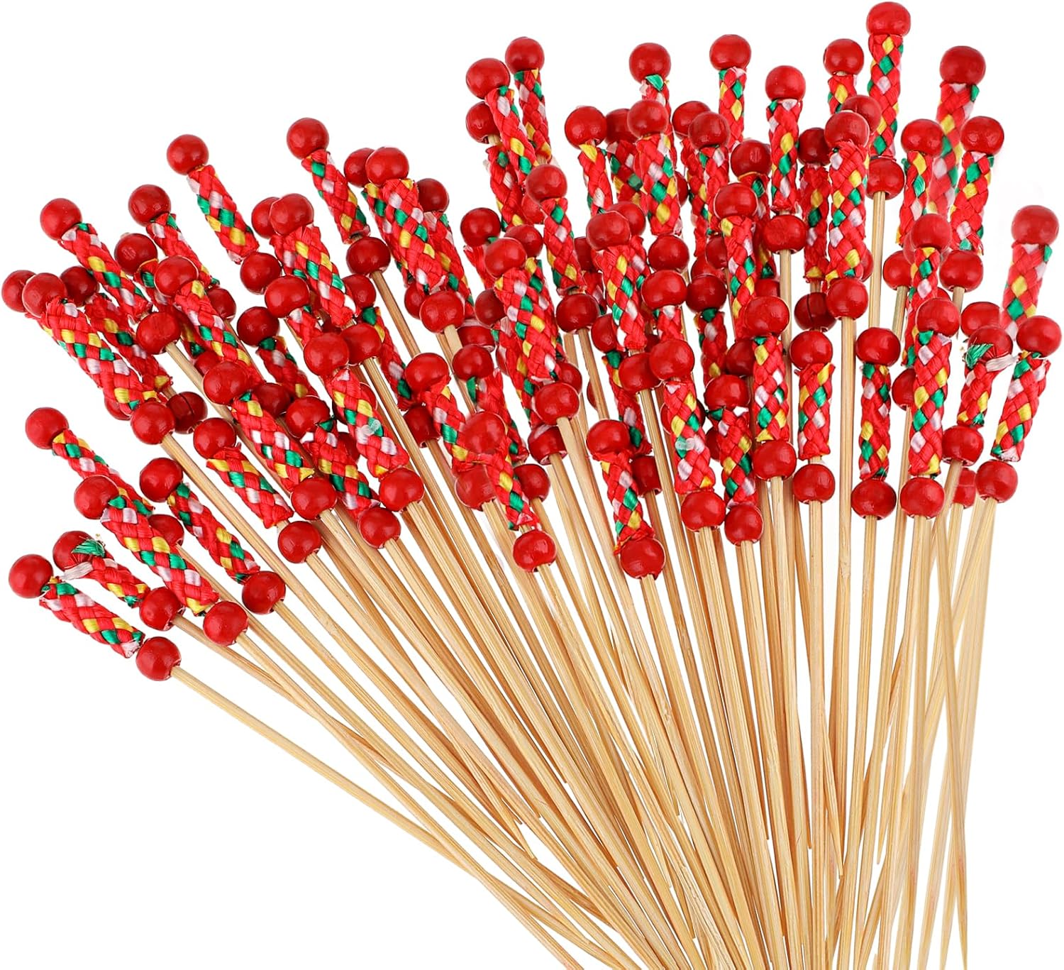 100 Pcs Cocktail Picks Decorative Cocktail Sticks Wooden