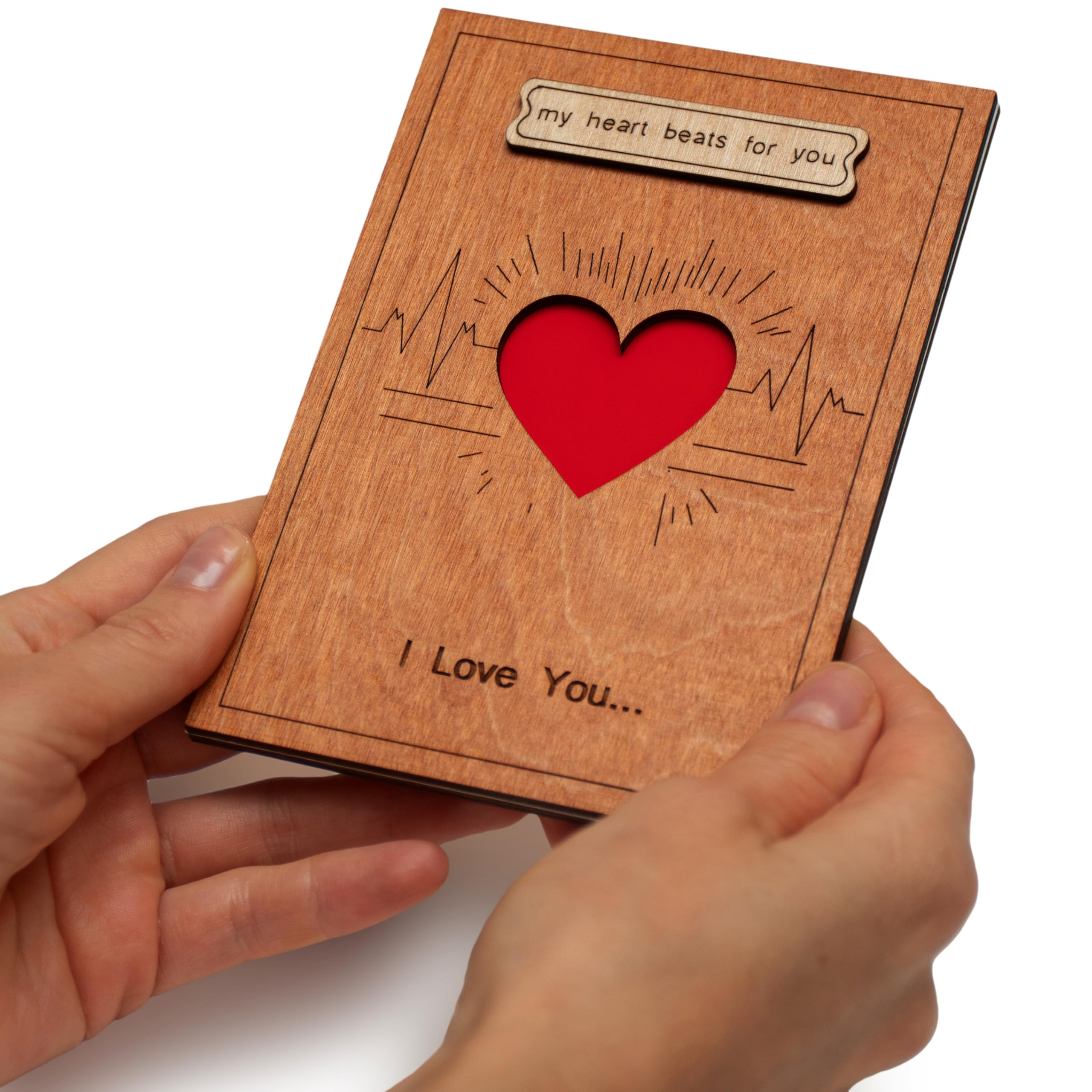 Amazon.com: REYJUK Handmade Wood Valentines Day Card with Holder