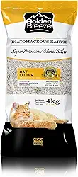 GOLDEN BREEZE areia natural para gatos super premium, 8 libras – leve, não desordena, ecológica – absorve, bloqueia e veda líquidos para melhor controle de odor. Baixa manutenção