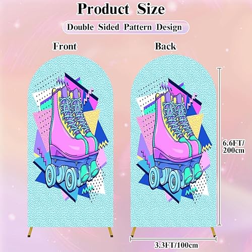 Miniatura 3 de Cubierta de fondo de arco de boda de 6.6 pies, estilo de los años 90, estilo retro, estilo de los años 90, disco de los años 90, cubierta de fondo