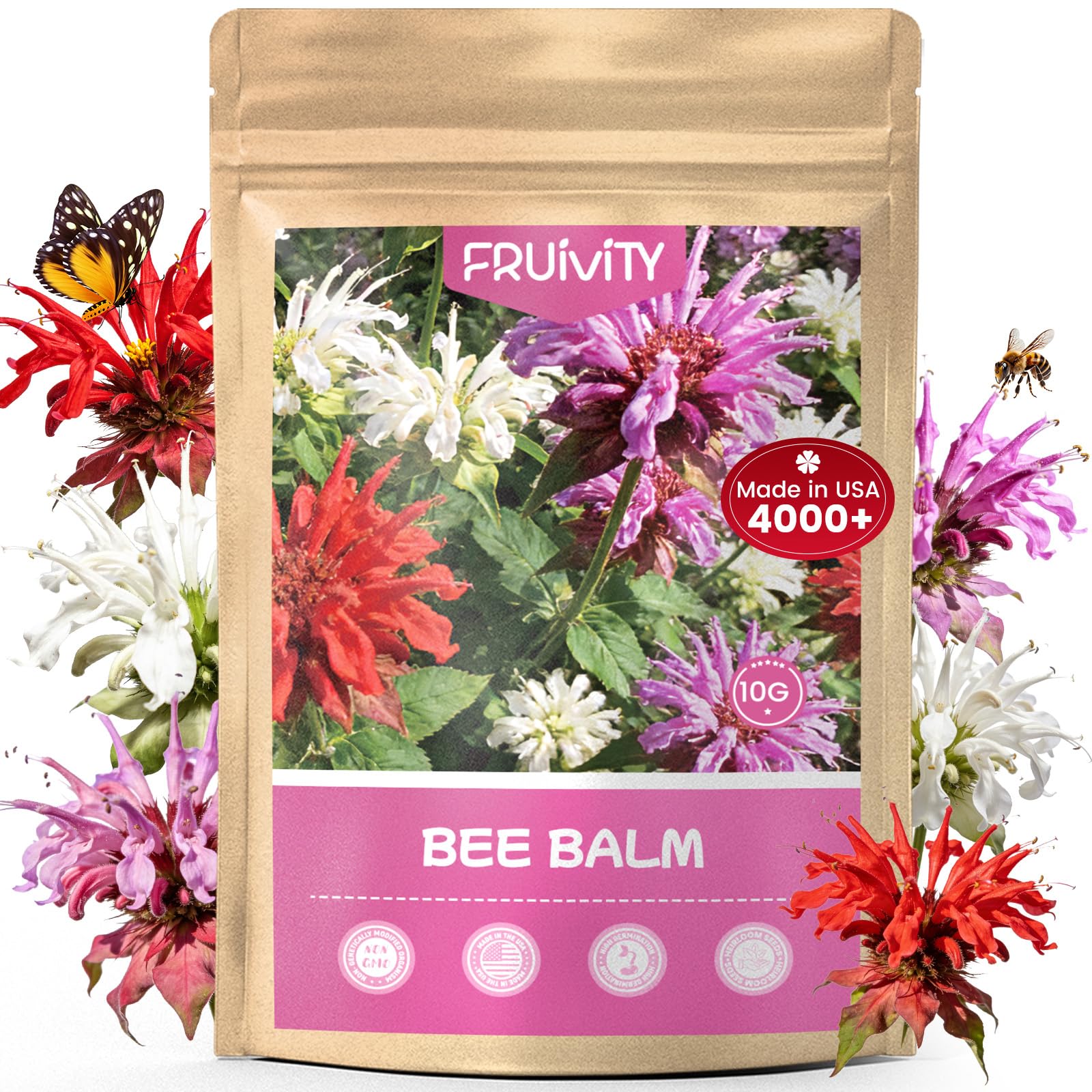 4000+ Bee Balm Seeds – Color Mix