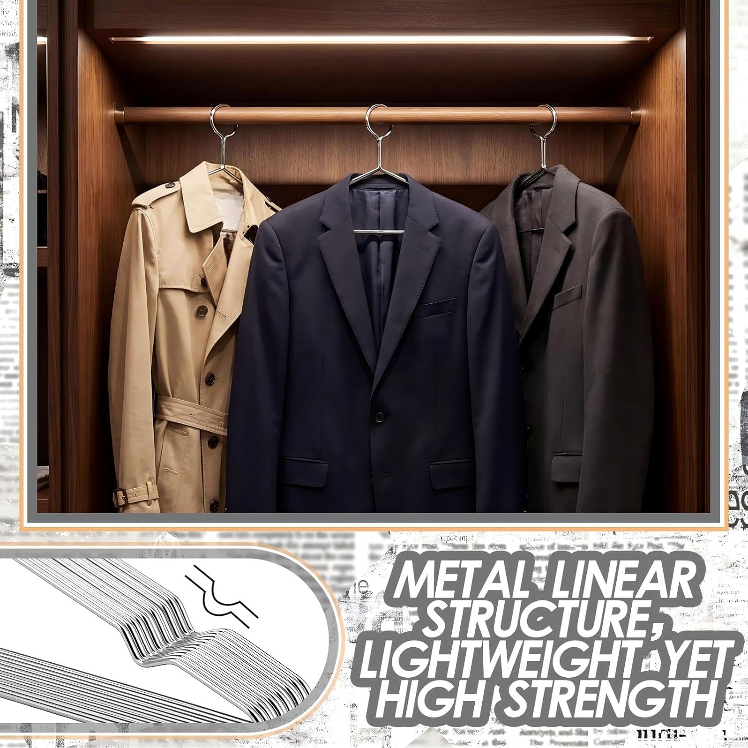 Leinuosen 12 Pcs Anti - Theft Clothes Hangers Metal Closed Loop Security Clothes Hangers 16.5 Inch for Hotels, Rvs, Lockers & Home Use