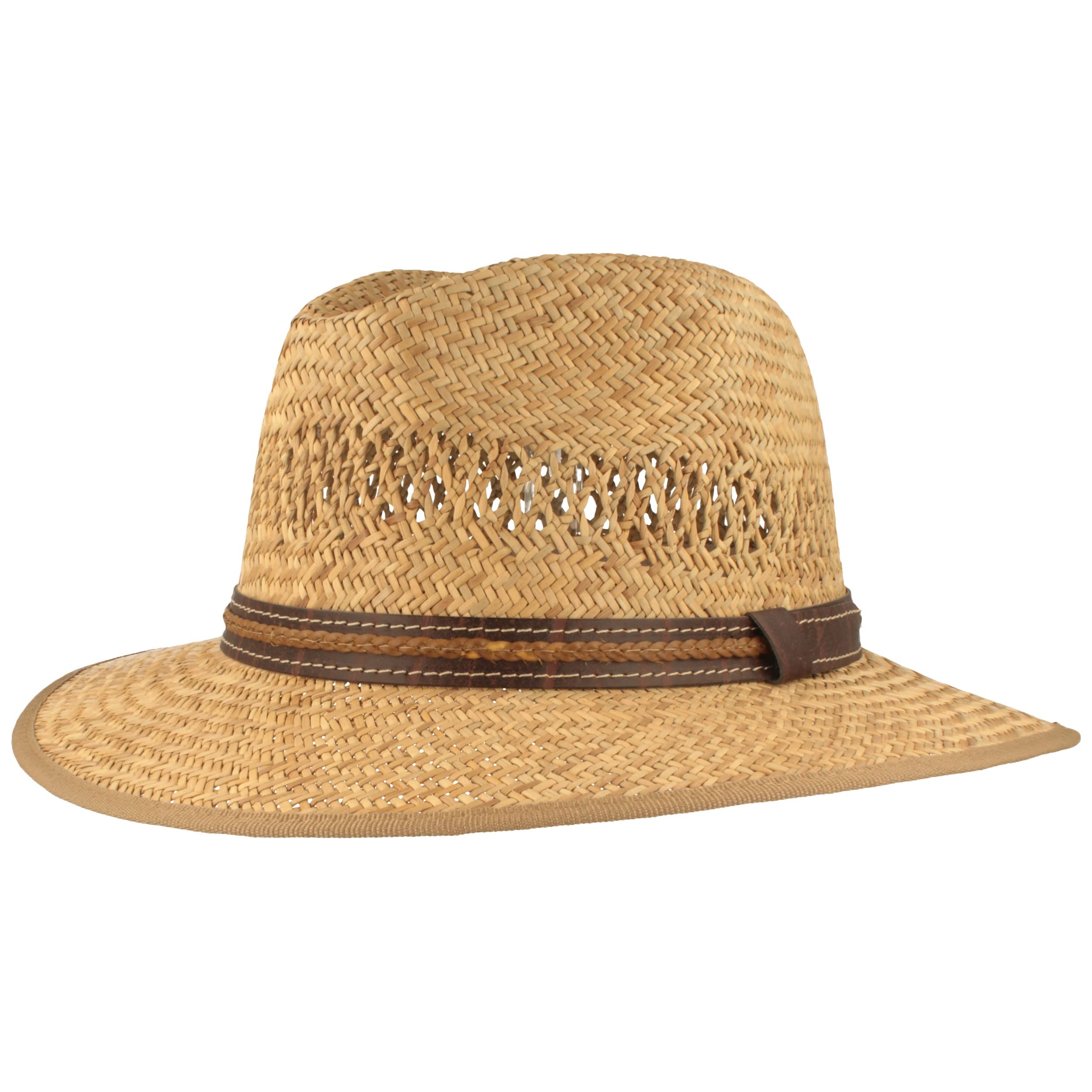 Breiter Chapeau de Soleil en Paille Bogart Chapeau d'été Tissée à la Main 100% Paille - Unisexe - Matériau Léger - Confortable et Durable - Doux pour la Peau, Naturel