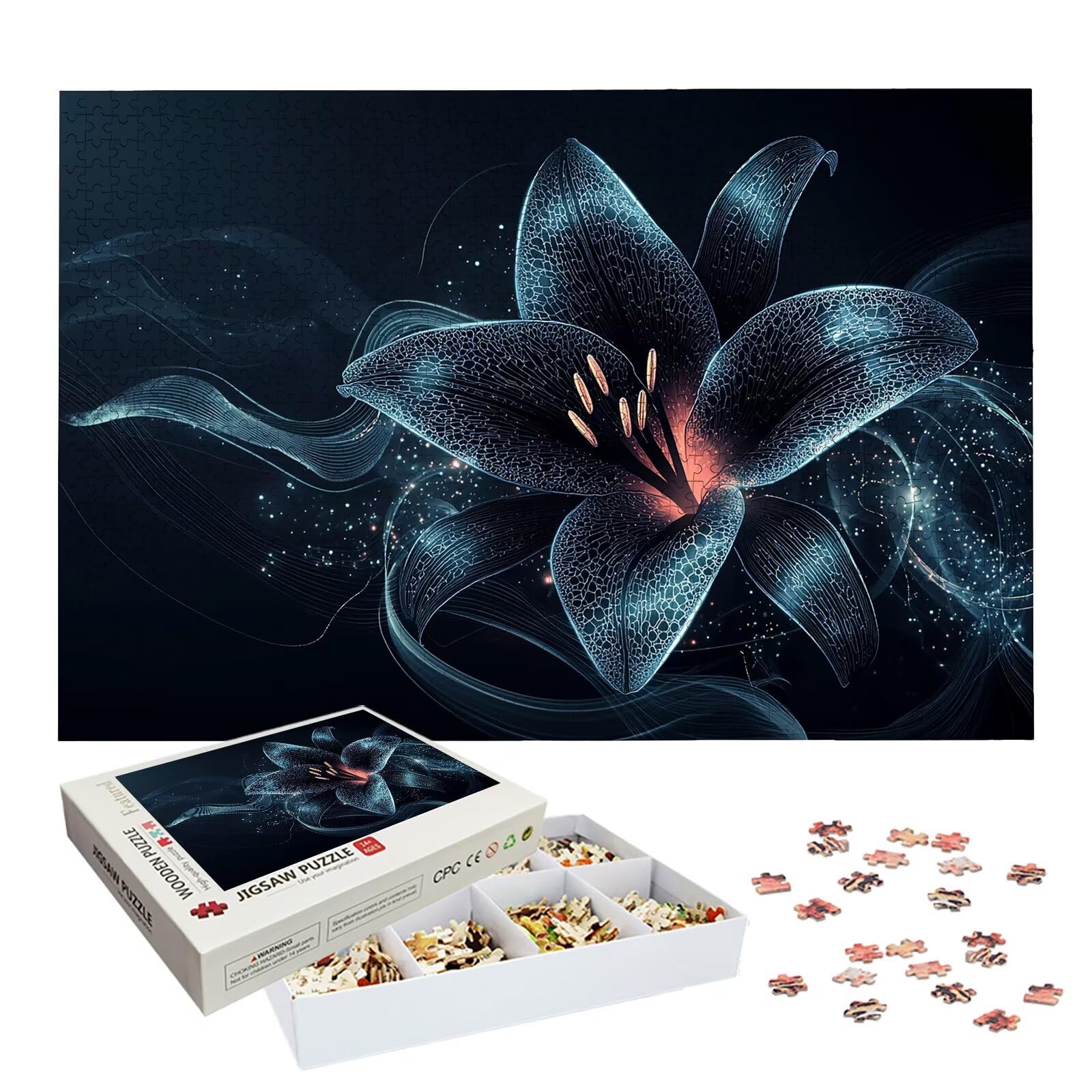 Puzzle 3000 Pièces Fantaisie, Puzzle 3000 Pièces Adultes et Enfants, Puzzles Bois avec Une Boîte d'emballage Exquise, Jeu Éducatif Puzzles Lis, Decoration Maison, Cadeau Femme, Cadeau Homme, -7133