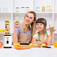 Vista 7 de Moss & Stone Licuadora personal negra para batidos, mezcladora de un solo toque con botella de 20 onzas sin BPA, electrodoméstico compacto