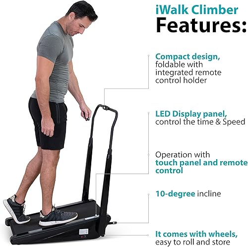 Miniatura 4 de iWalk Climber - Mini caminadora y almohadilla plegable para caminar - Caminadora compacta para espacios pequeños plegable con asa Equipo de