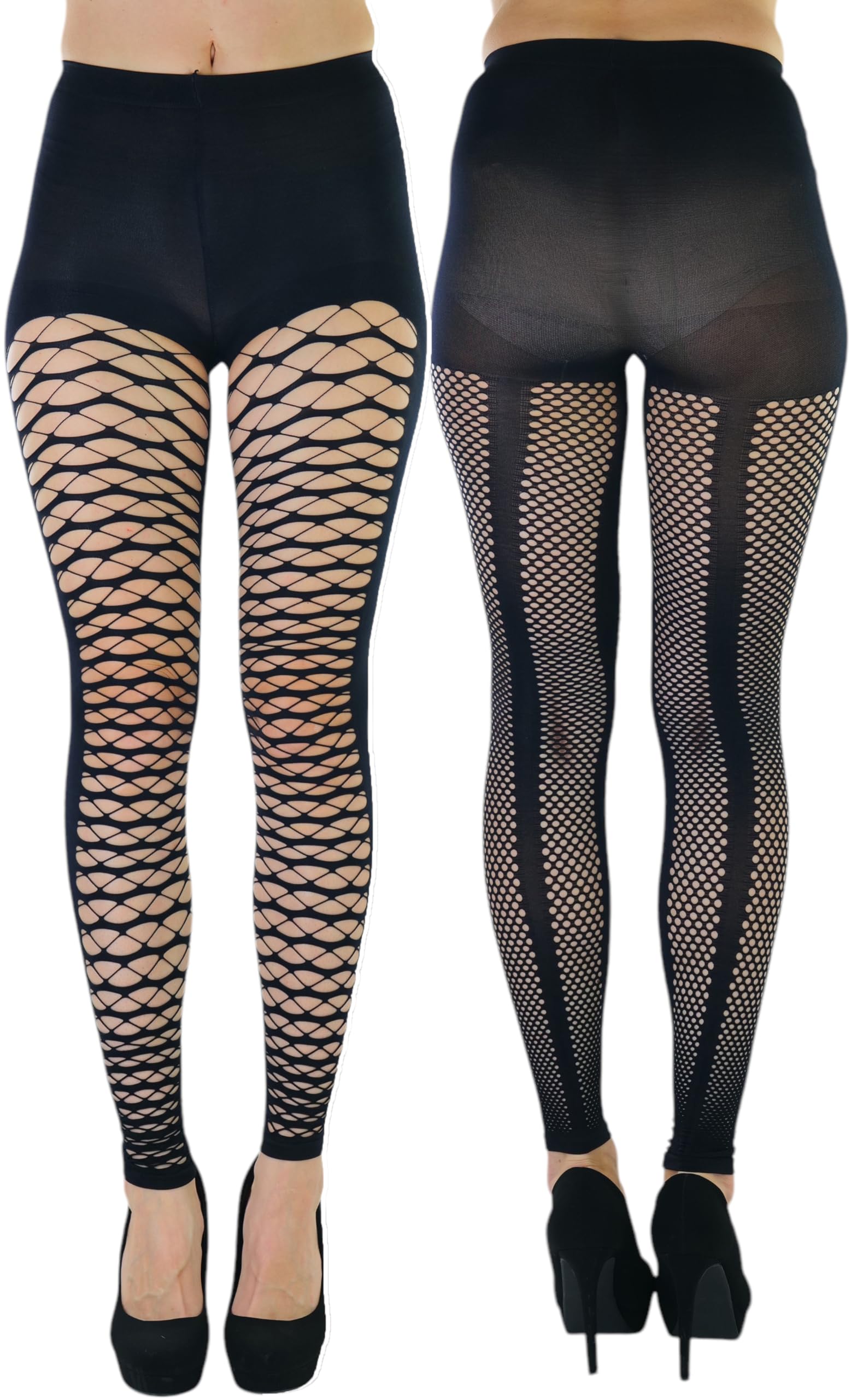 ToBeInStyle Women’s Pothole Rip Hole Punk Hosiery Tights Leggings Distressed Style
