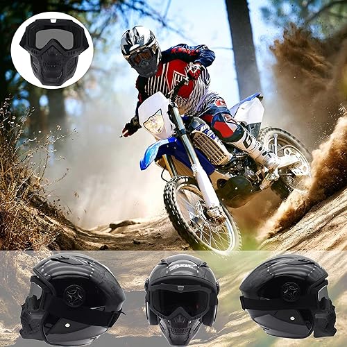 Miniatura 7 de Gafas de motocicleta con máscara extraíble  Gafas de motocross ATV Anti-UV ajustables MX Riding Offroad Ciclismo Moto Gafas protectoras Racing
